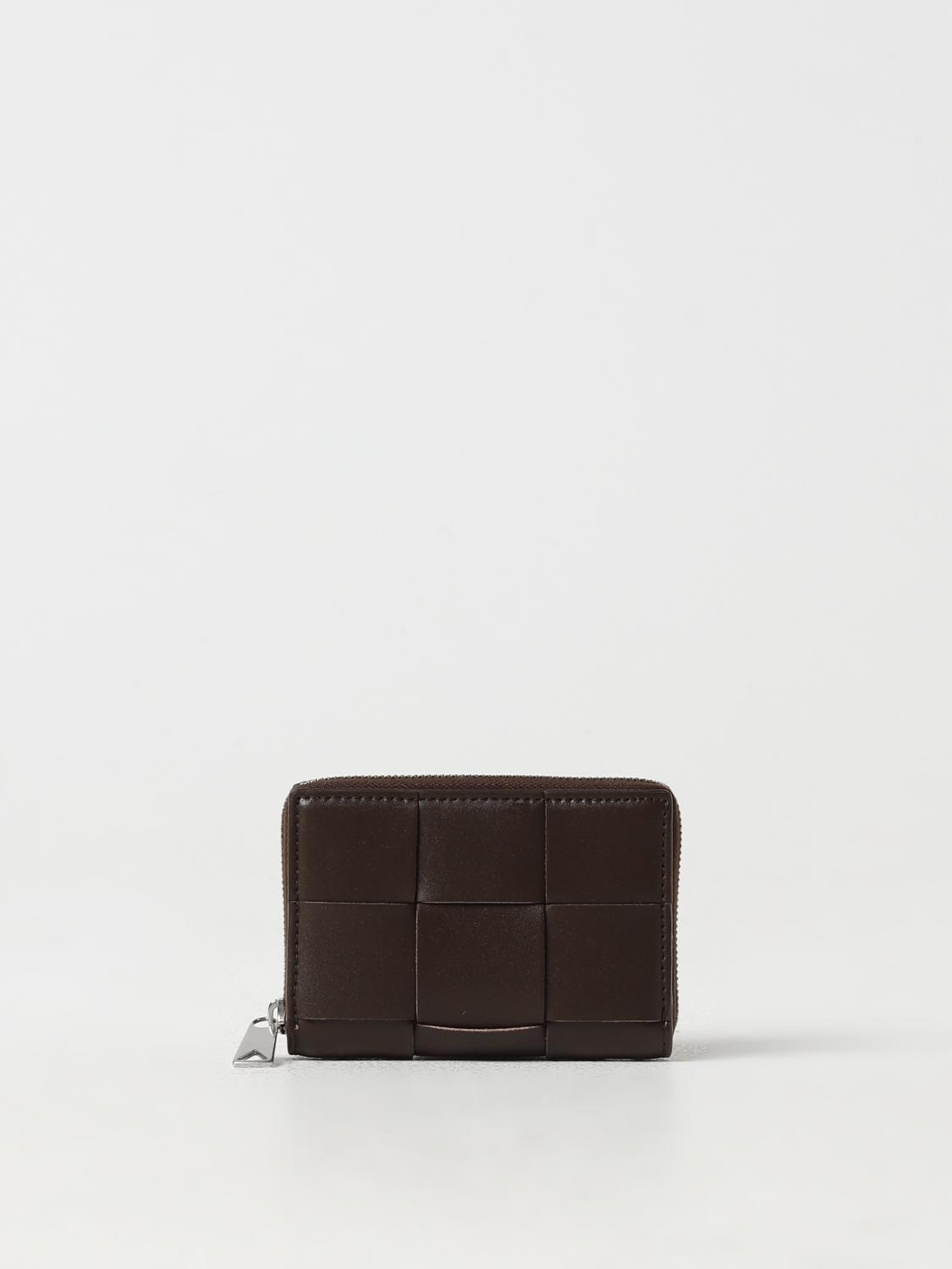 BOTTEGA VENETA WALLET: Bottega Veneta coin purse in woven leather, Brown - Img 1