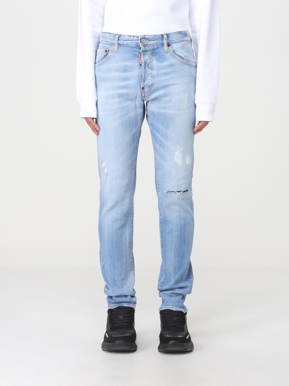 DSQUARED2 JEANS: Dsquared2 jeans in washed and distressed effect denim, Blue - Img 1