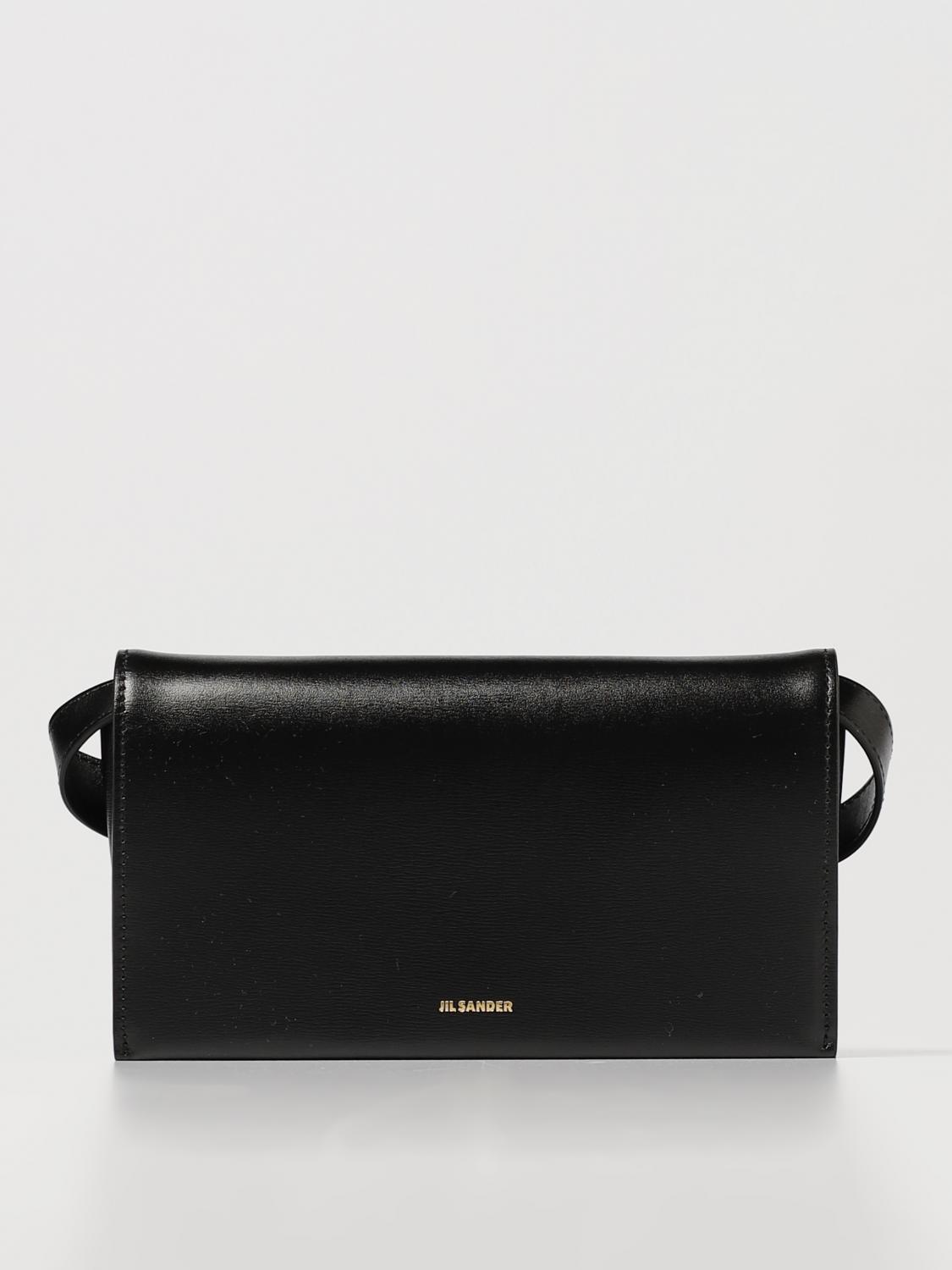 JIL SANDER BORSA MINI: Borsa wallet All-Day Jil Sander in pelle palmellata, Nero - Img 1