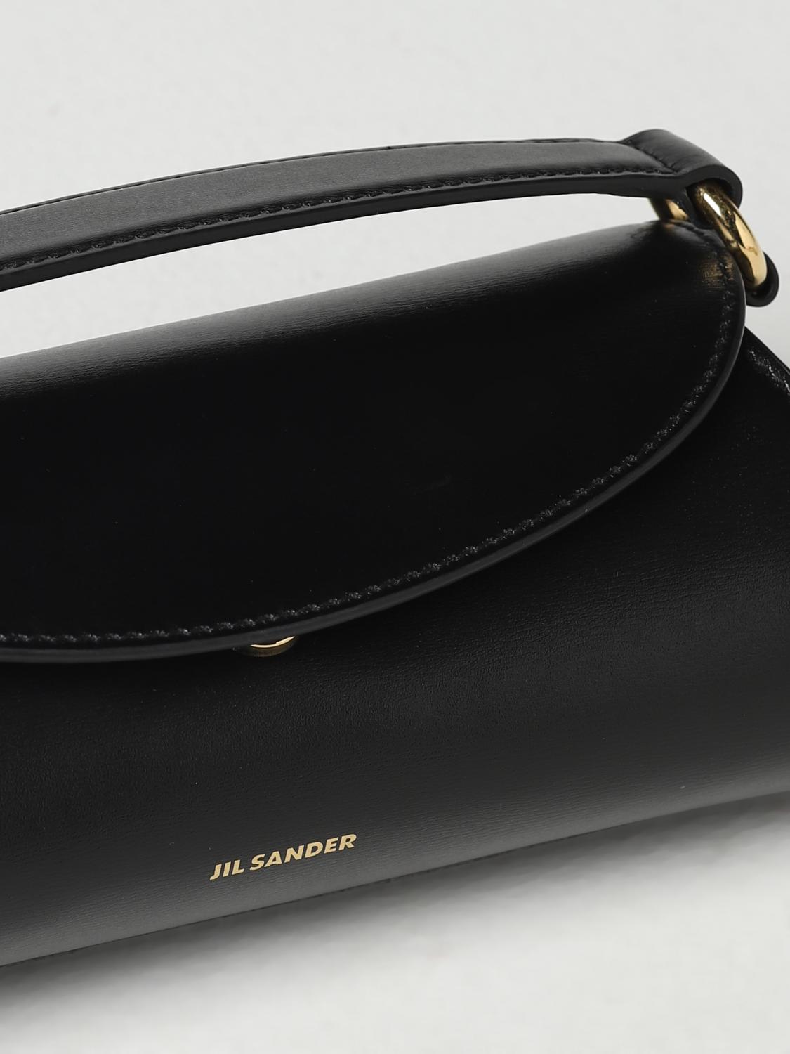 JIL SANDER BORSA MINI: Borsa Cannolo Jil Sander in pelle palmellata, Nero - Img 4
