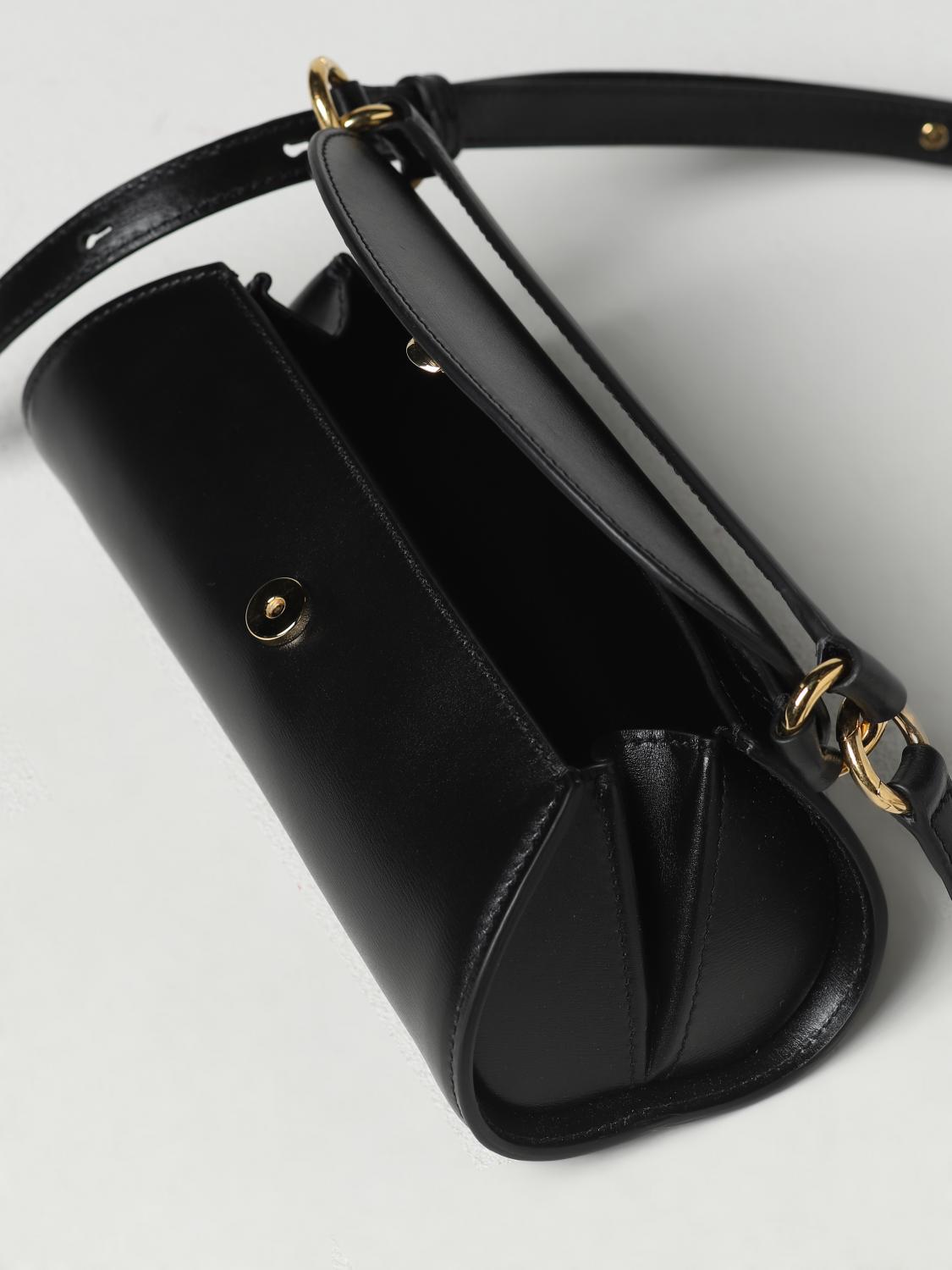 JIL SANDER BORSA MINI: Borsa Cannolo Jil Sander in pelle palmellata, Nero - Img 5