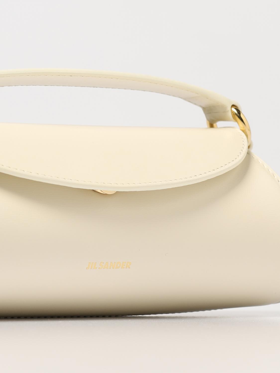 JIL SANDER BORSA MINI: Borsa Cannolo Jil Sander in pelle palmellata, Beige - Img 3