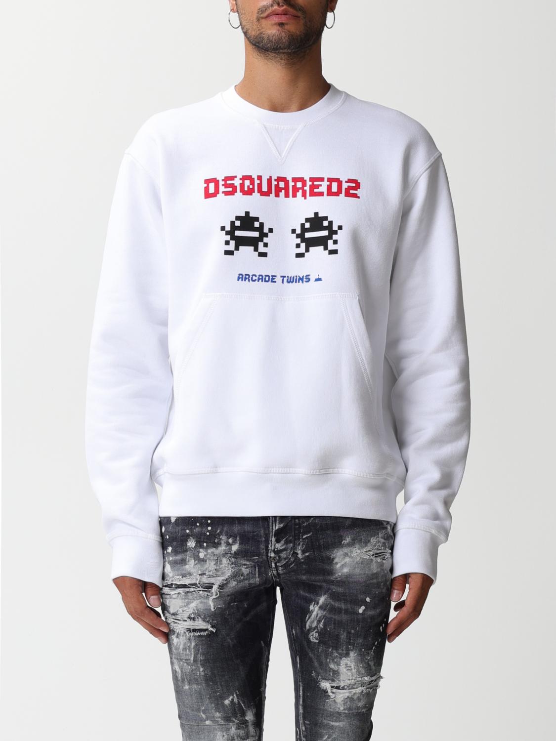 DSQUARED2 SWEATSHIRT: Dsquared2 Arcade Twins cotton sweatshirt, White - Img 1