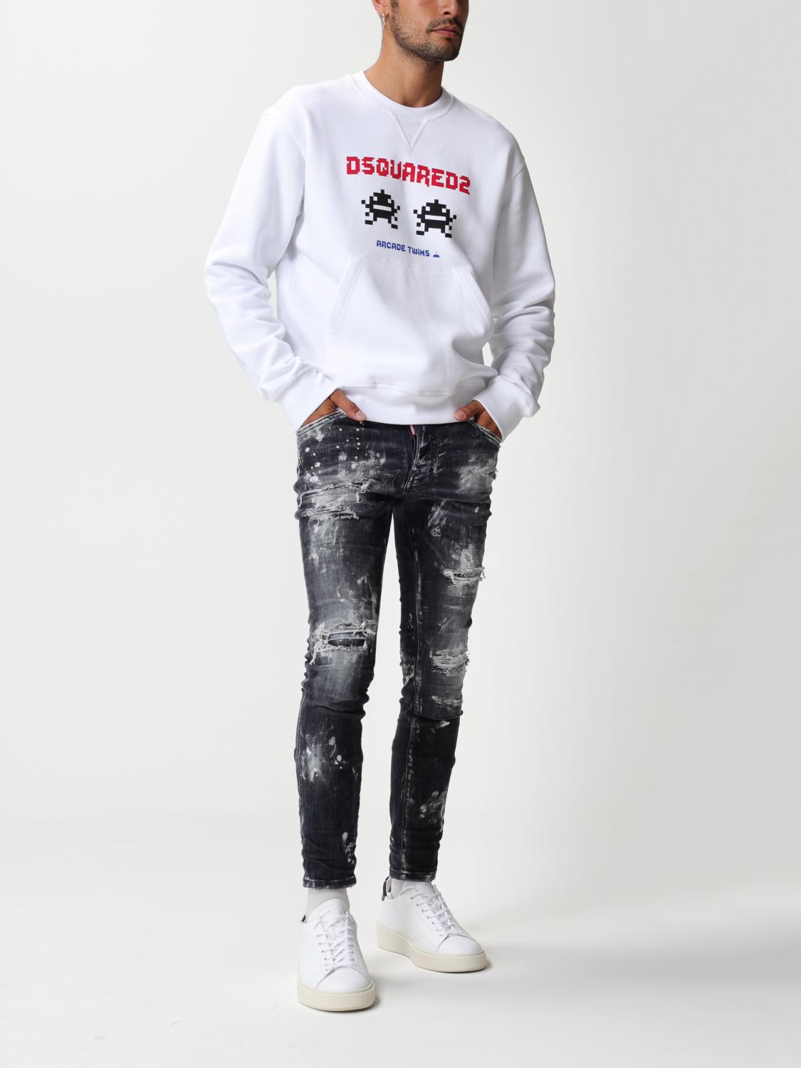 DSQUARED2 SWEATSHIRT: Dsquared2 Arcade Twins cotton sweatshirt, White - Img 2