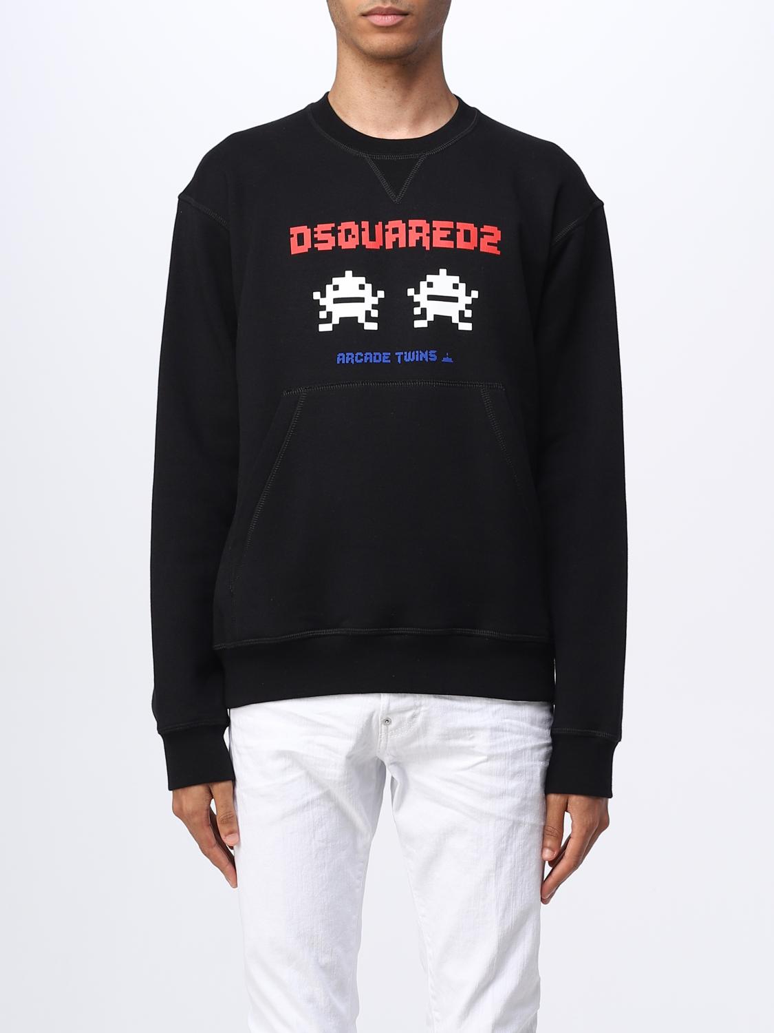 DSQUARED2 SWEATSHIRT: Dsquared2 Arcade Twins cotton sweatshirt, Black - Img 1