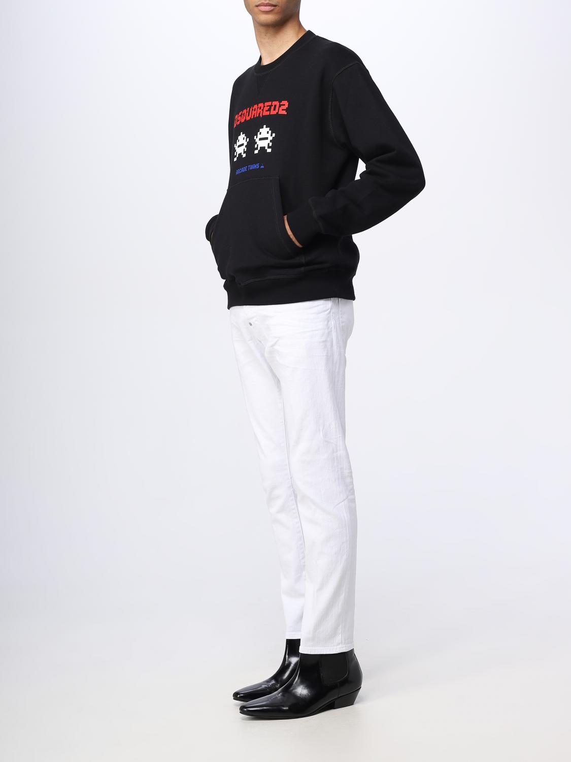DSQUARED2 SWEATSHIRT: Dsquared2 Arcade Twins cotton sweatshirt, Black - Img 2