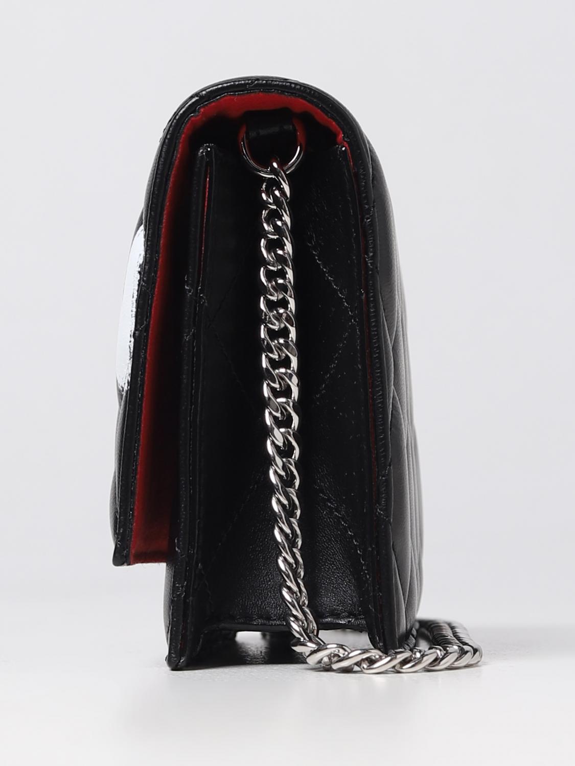 MCQUEEN BORSA MINI: Borsa Skull McQueen in nappa trapuntata, Nero - Img 3