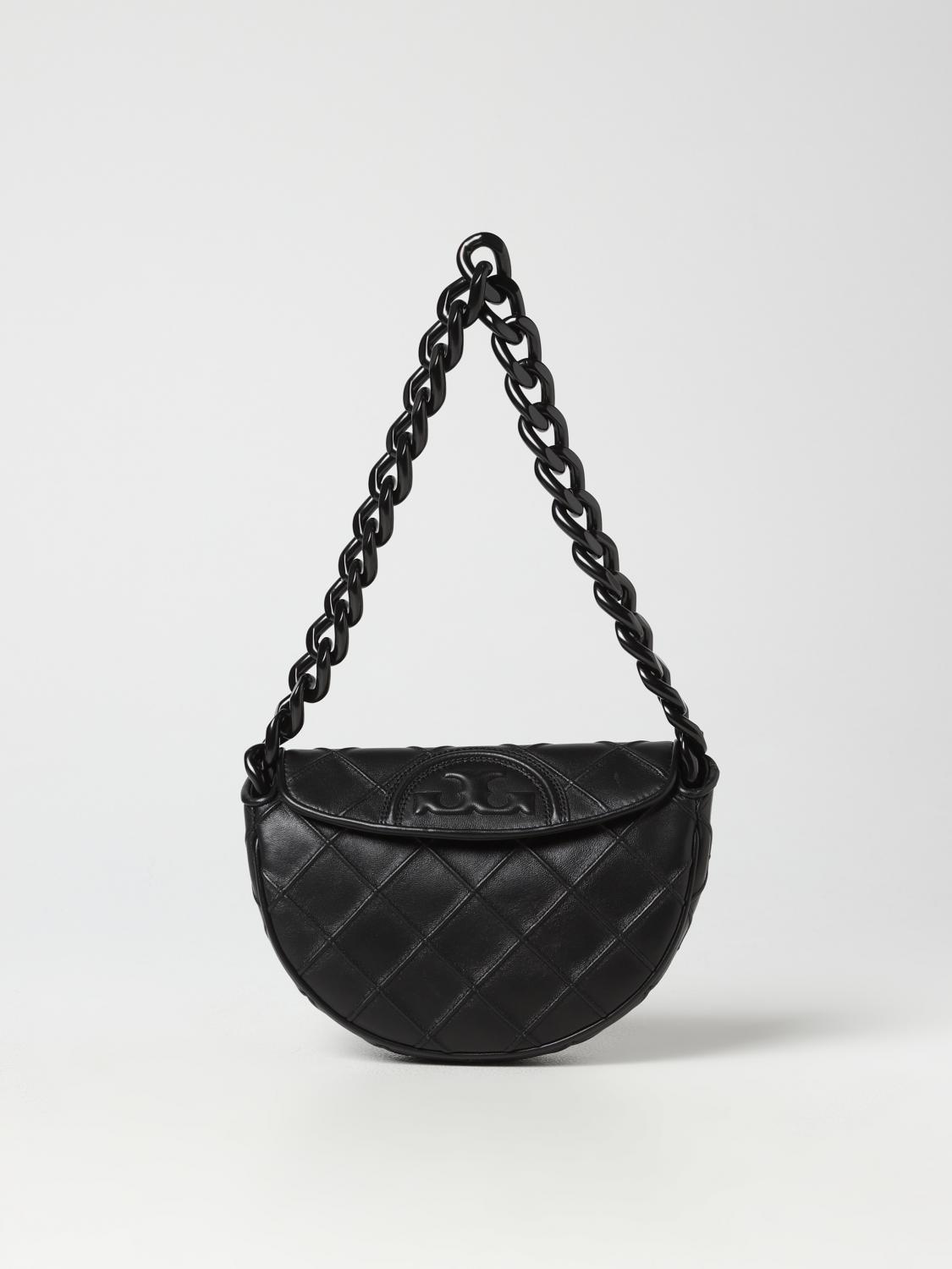 Tory Burch バーガンディ ハンドバッグ TORY BURCH: Fleming bag in quilted nappa - Black | Tory Burch