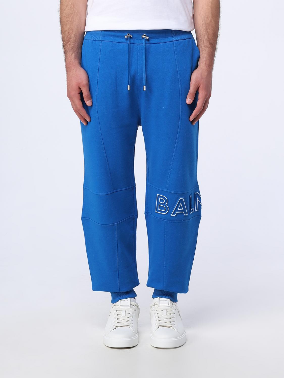 BALMAIN PANTALONI: Pantalone jogger Balmain in cotone, Blue - Img 1