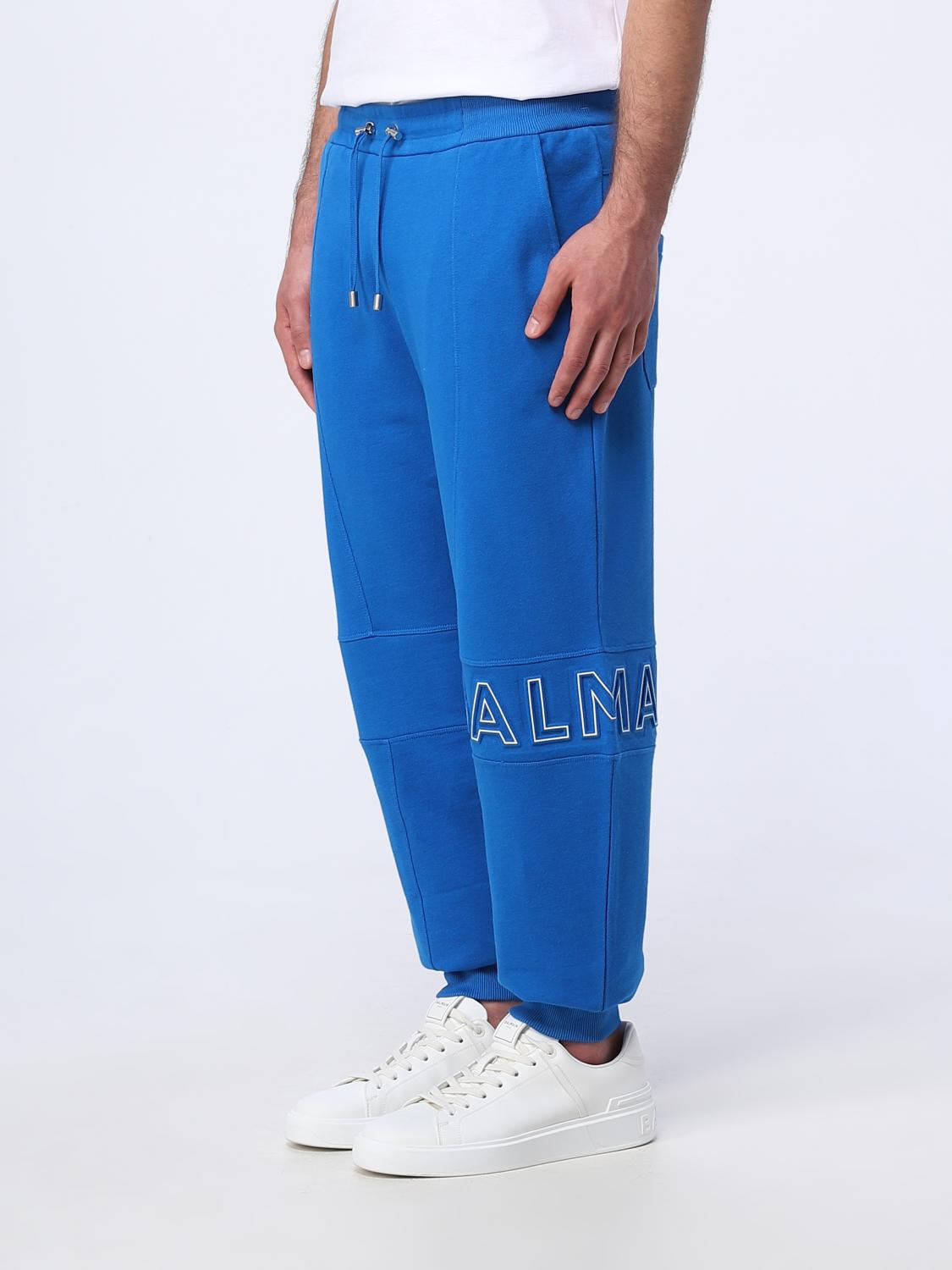 BALMAIN PANTALONI: Pantalone jogger Balmain in cotone, Blue - Img 3