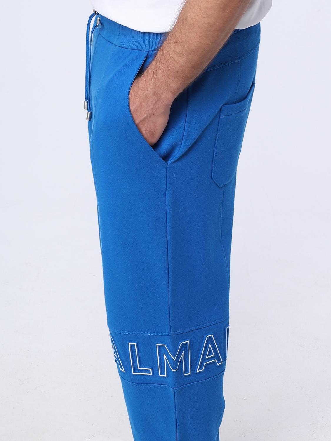 BALMAIN PANTALONI: Pantalone jogger Balmain in cotone, Blue - Img 4