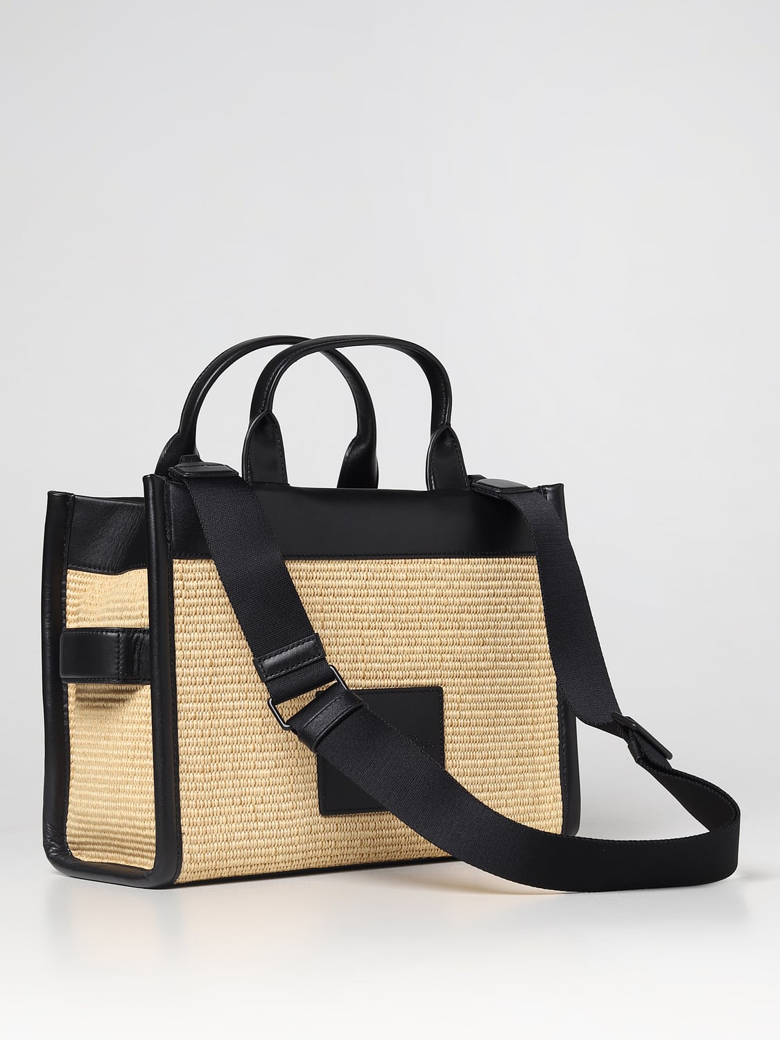Marc Jacobs The Tote Bag in synthetic raffia and leather - Black 