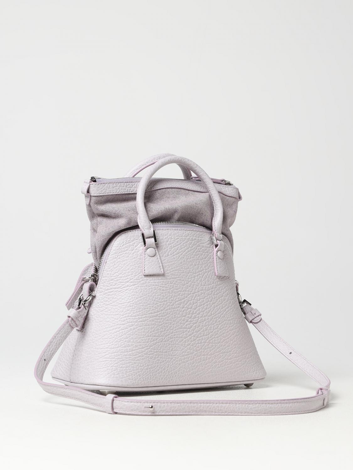 MAISON MARGIELA BORSA A MANO: Borsa 5AC Maison Margiela in pelle, Viola - Img 2