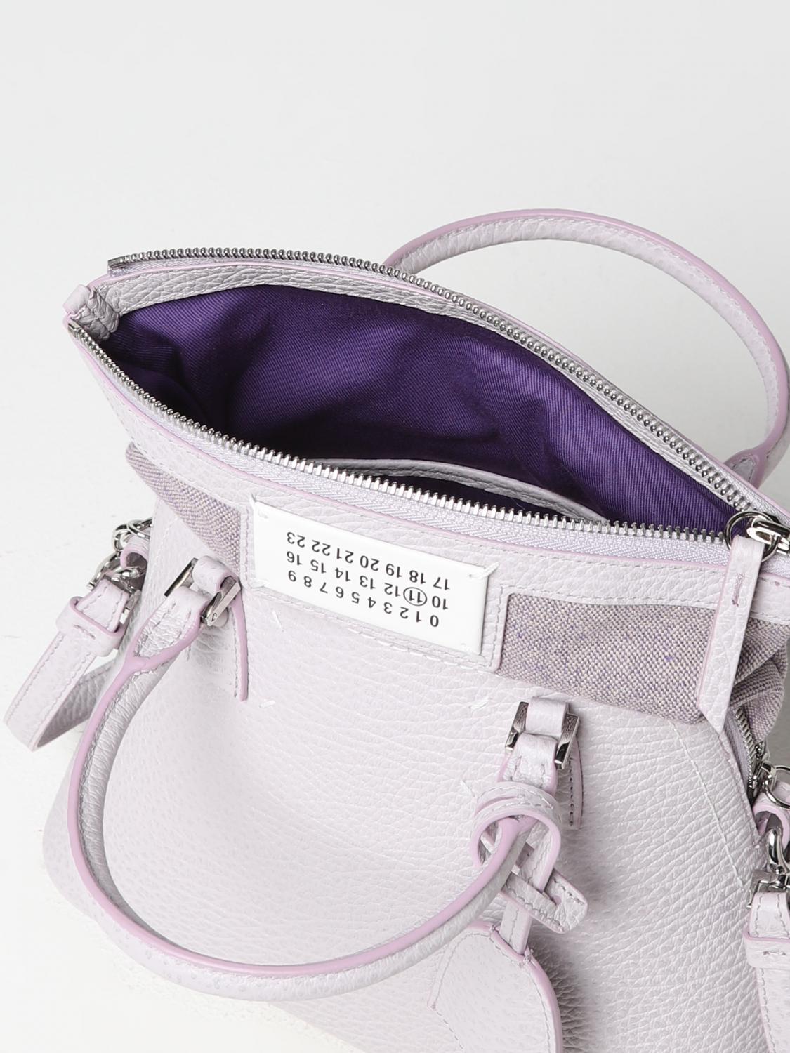 MAISON MARGIELA BORSA A MANO: Borsa 5AC Maison Margiela in pelle, Viola - Img 4