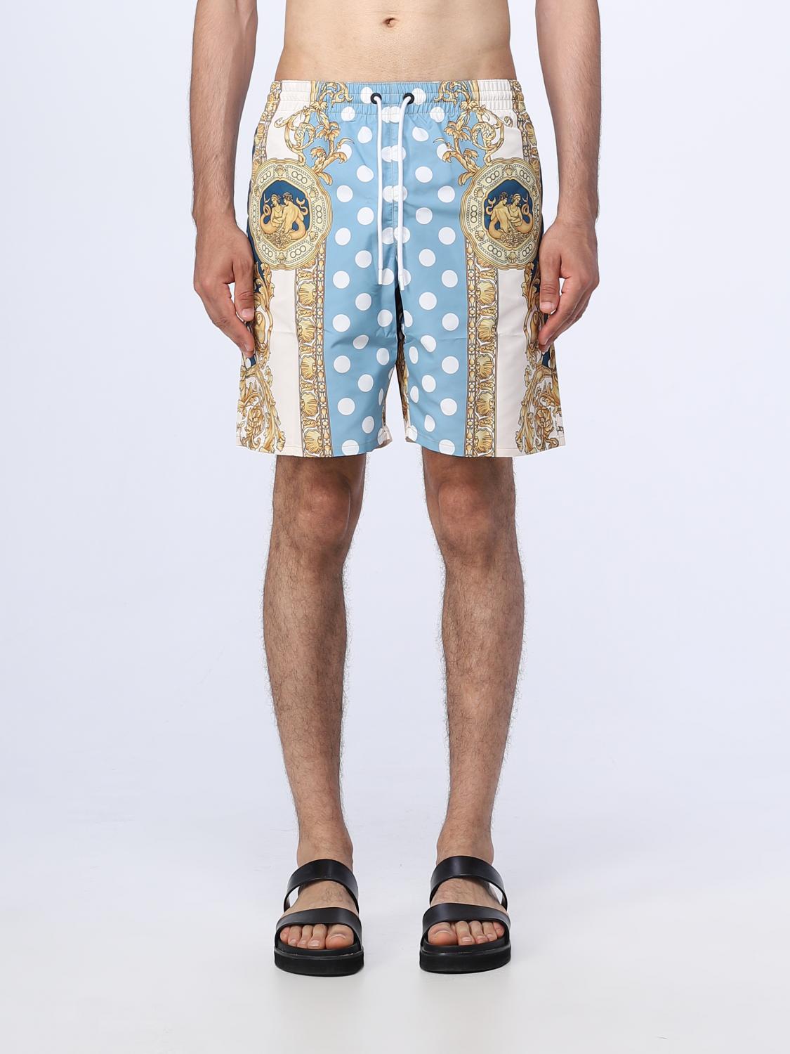 Versace Seashell Baroque swimsuit in nylon - Gnawed Blue