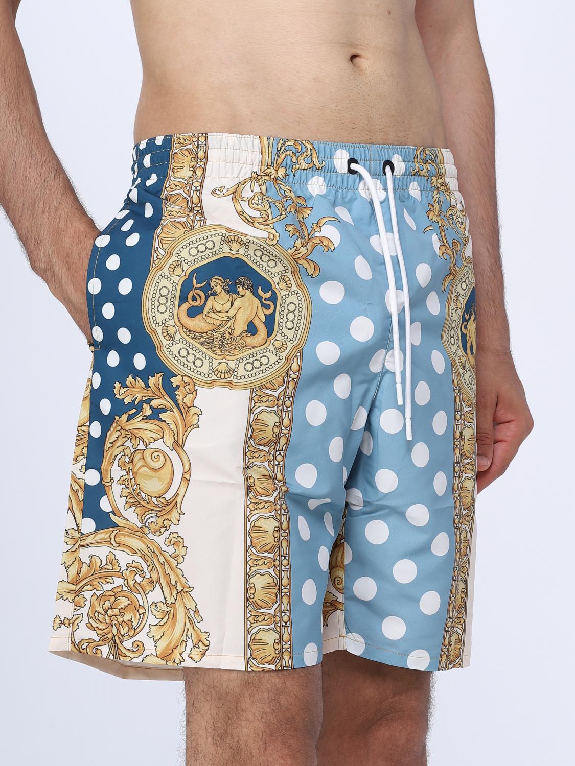 Versace Seashell Baroque swimsuit in nylon - Gnawed Blue