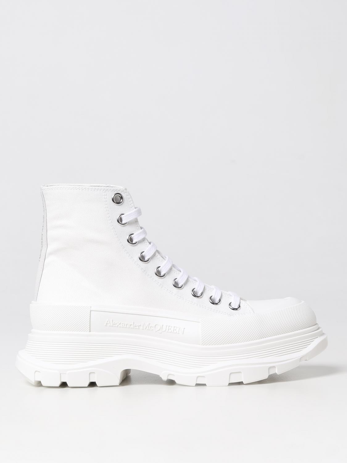 MCQUEEN SNEAKERS: McQueen Tread Slick sneakers in canvas, White - Img 1