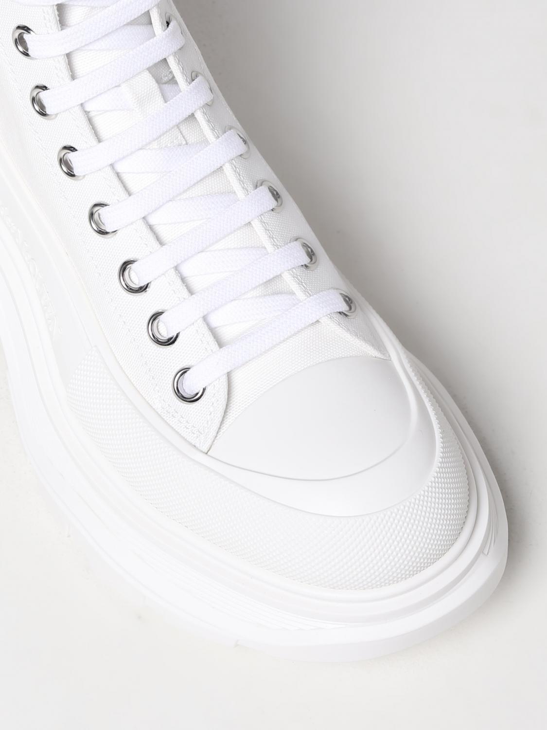 MCQUEEN SNEAKERS: McQueen Tread Slick sneakers in canvas, White - Img 4