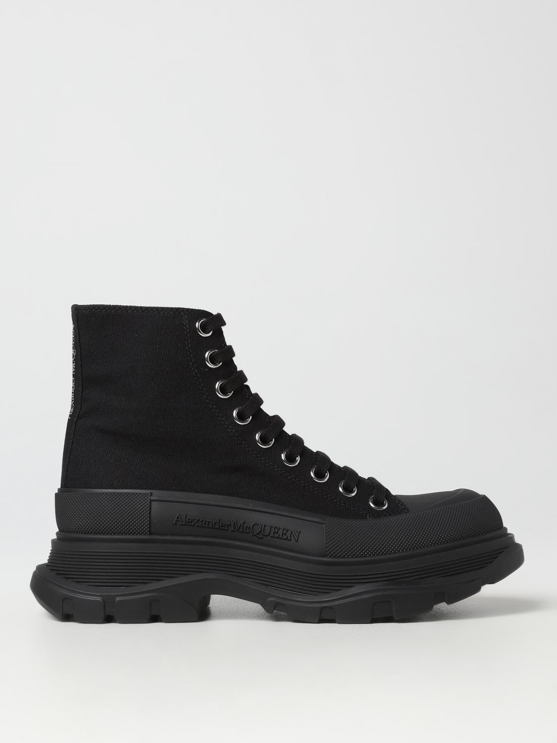 MCQUEEN SNEAKERS: McQueen Tread Slick sneakers in canvas, Black 1 - Img 1