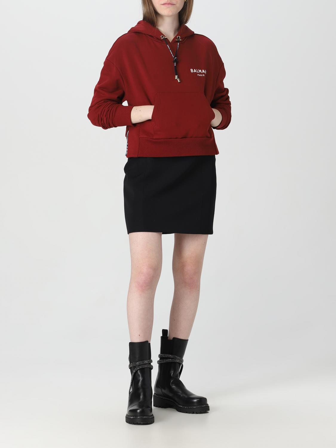 BALMAIN SUDADERA: Sudadera mujer Balmain, Rojo - Img 2
