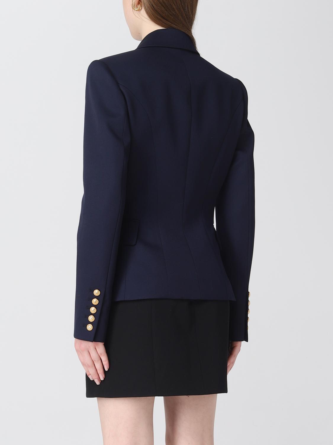 スーツ BALMAIN Women Suit Jackets DF0SK249KH746BO Blue Balmain Sequined Tailored Blazer | Saks Fifth Avenue