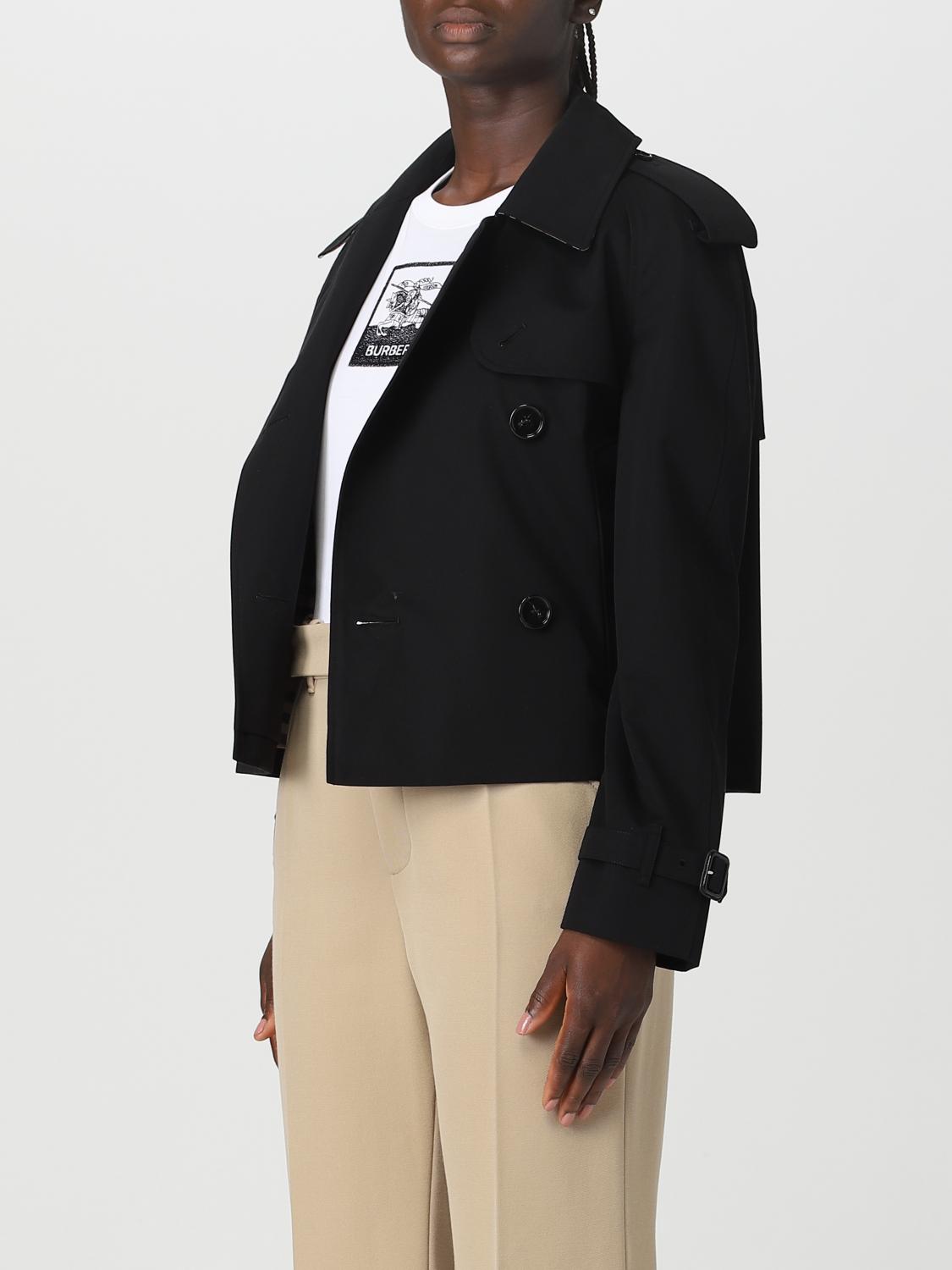 BURBERRY JACKET: Burberry trench coat in cotton, Black - Img 4