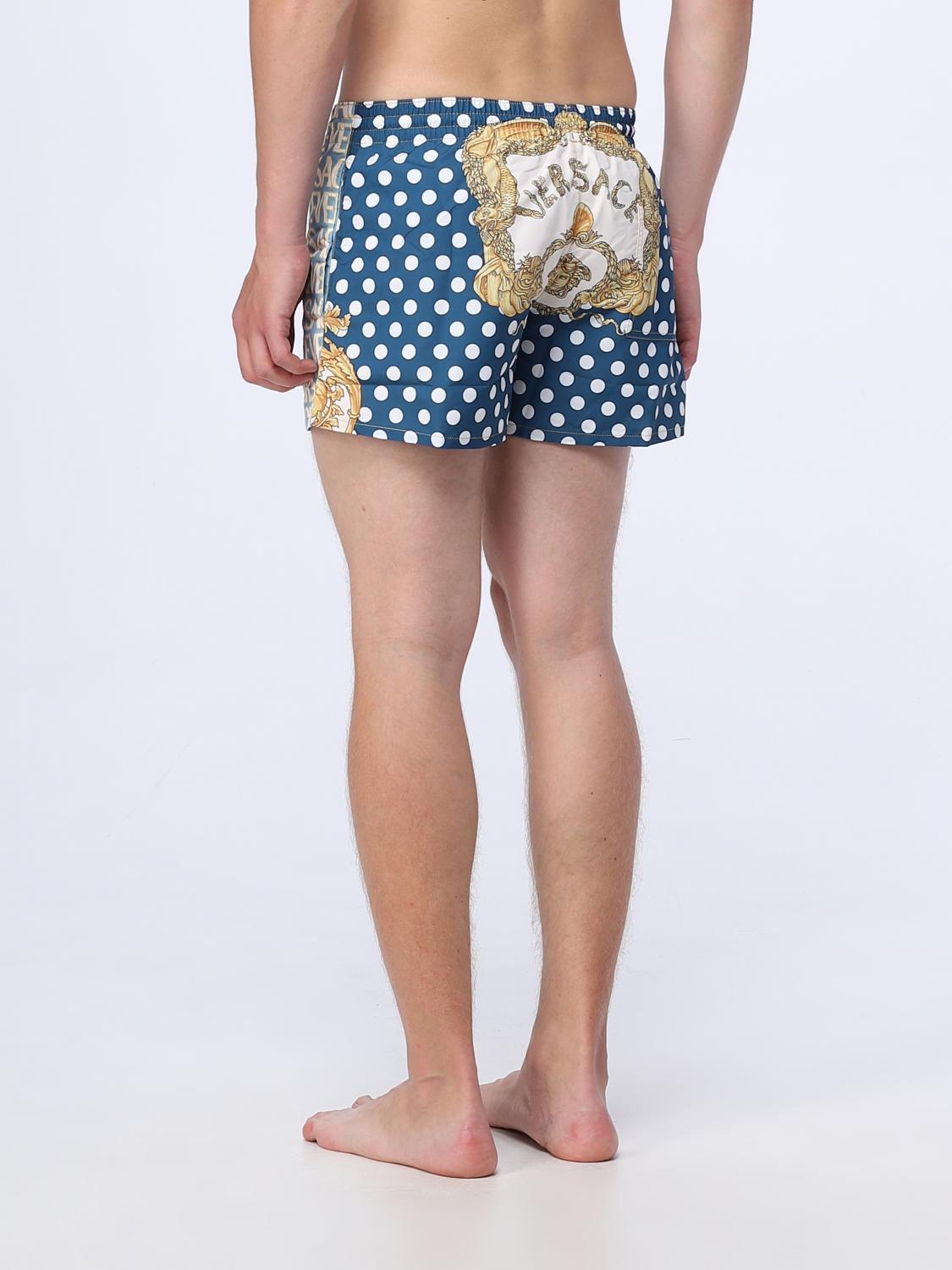 Versace Seashell Baroque swimsuit in stretch nylon - Blue