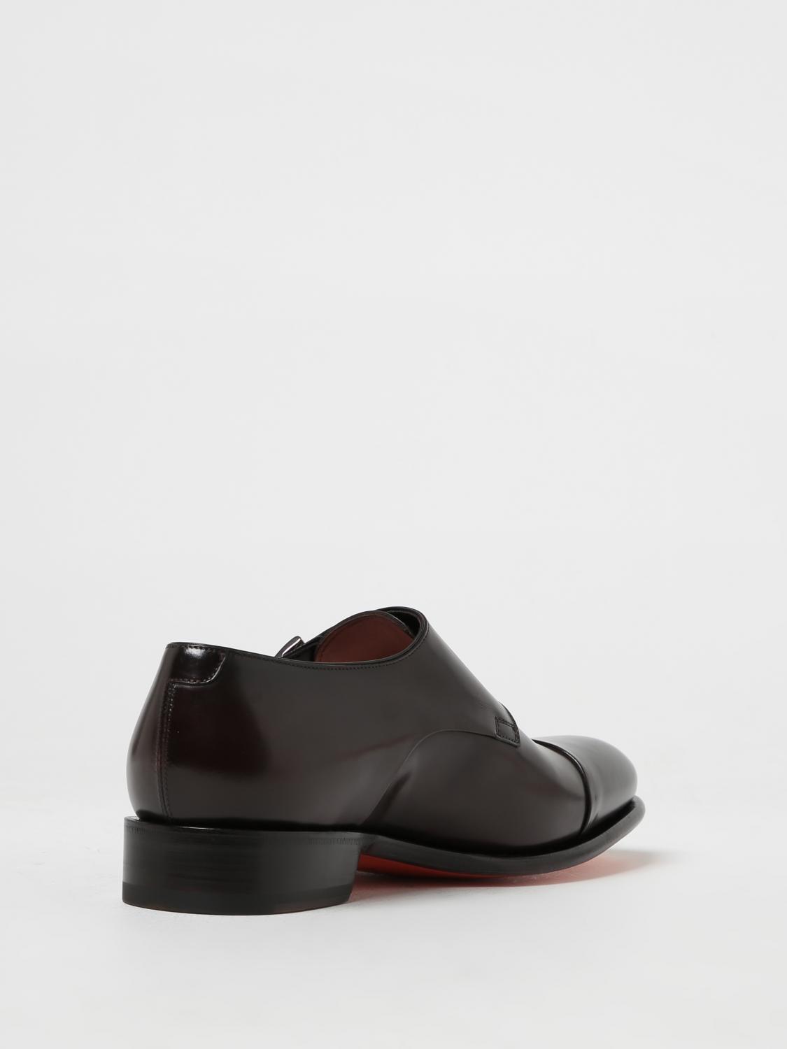 SANTONI MOCASSINI: Monk Strap Santoni in pelle, Marrone - Img 3