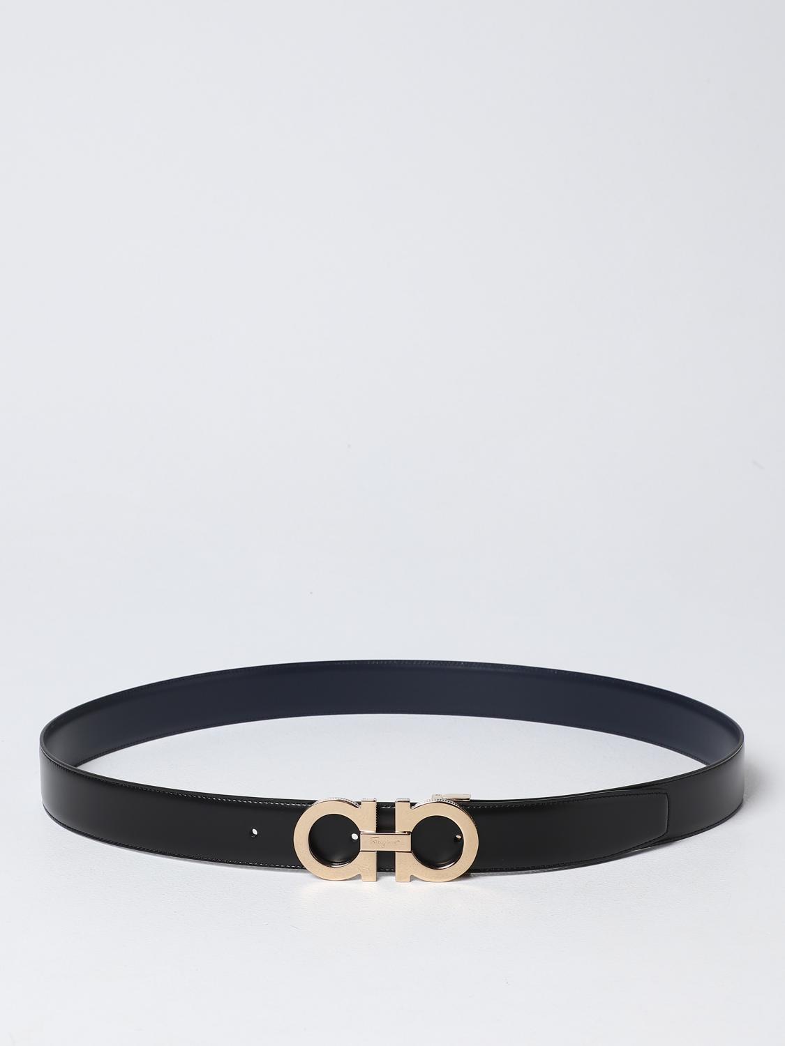 FERRAGAMO BELT: Ferragamo Gancini reversible leather belt, Black - Img 1