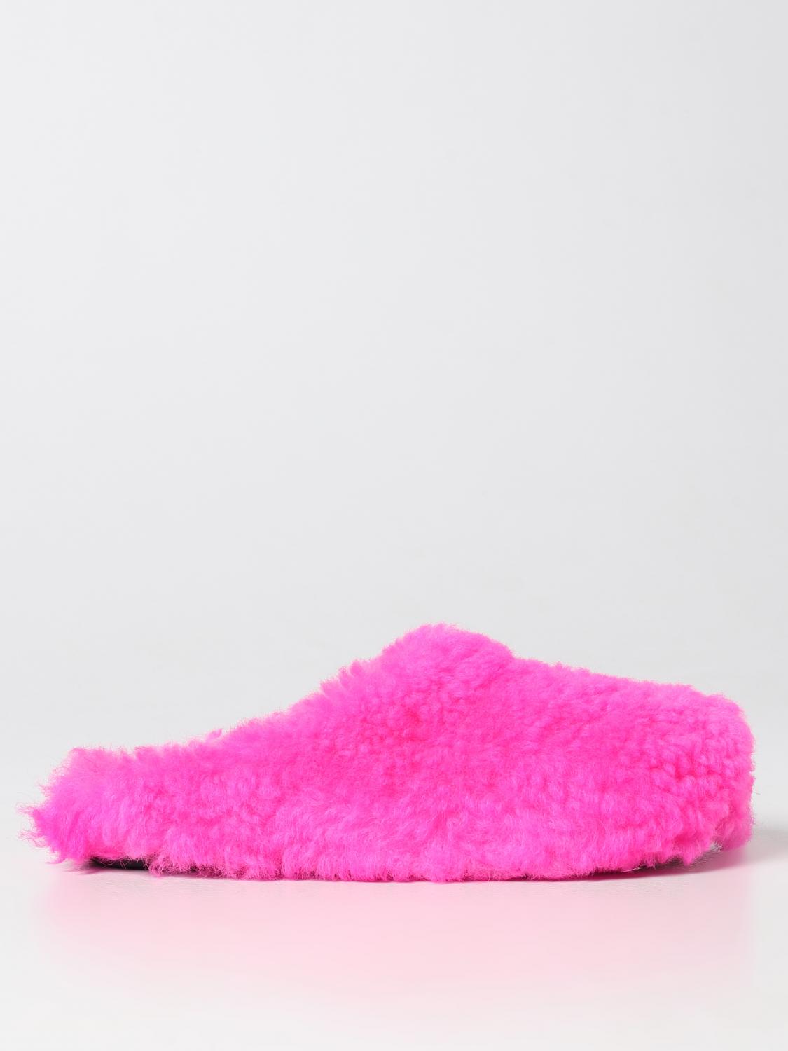 MARNI SANDALI: Sabot Marni in pelliccia arricciata, Rosa - Img 1