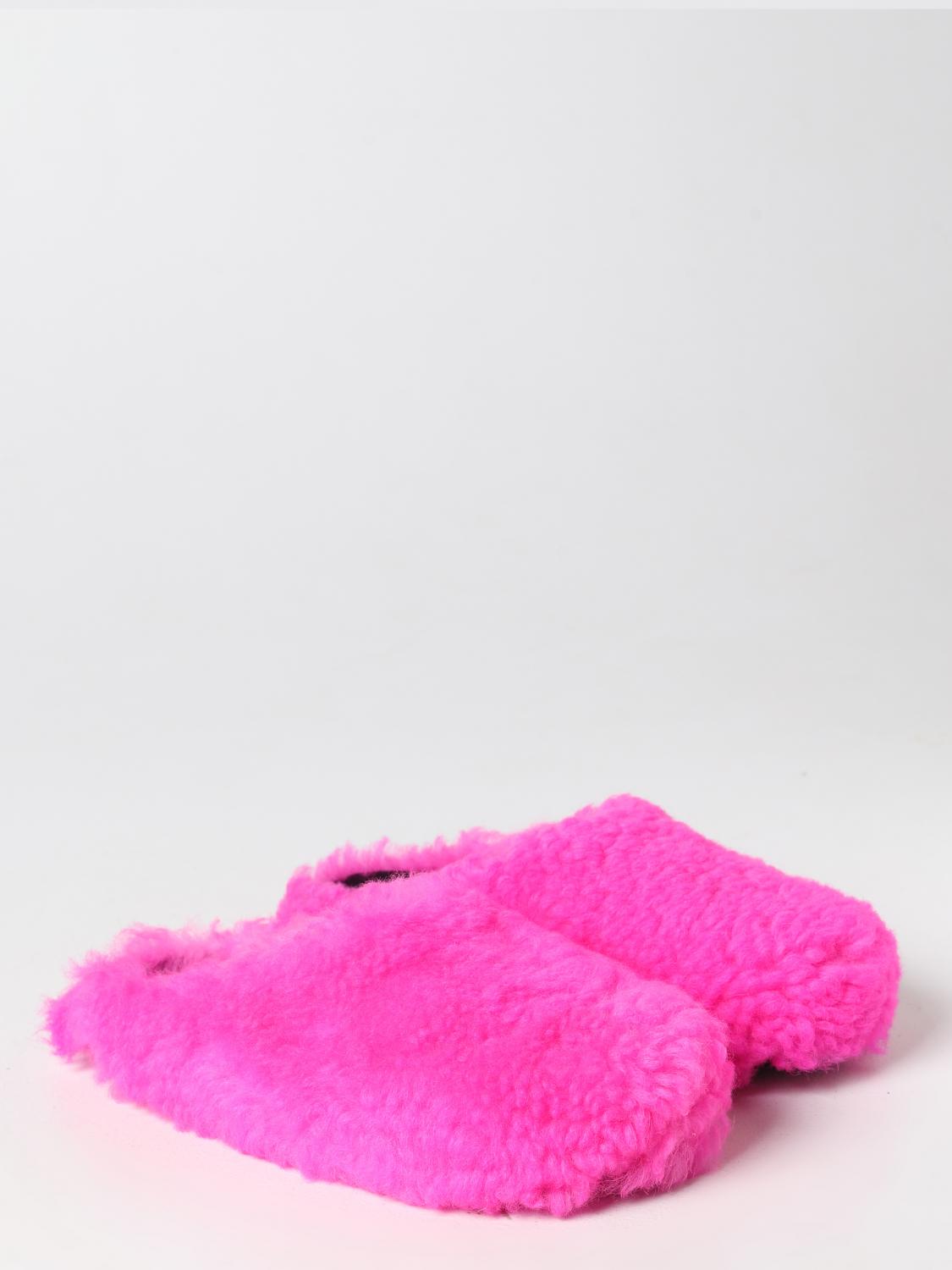 MARNI SANDALI: Sabot Marni in pelliccia arricciata, Rosa - Img 2
