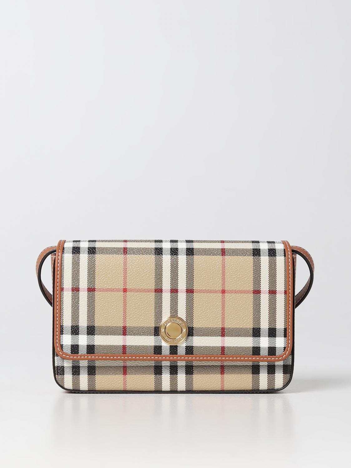 Burberry Hampshire bag in coated cotton - Beige | 8070421 | GIGLIO.COM