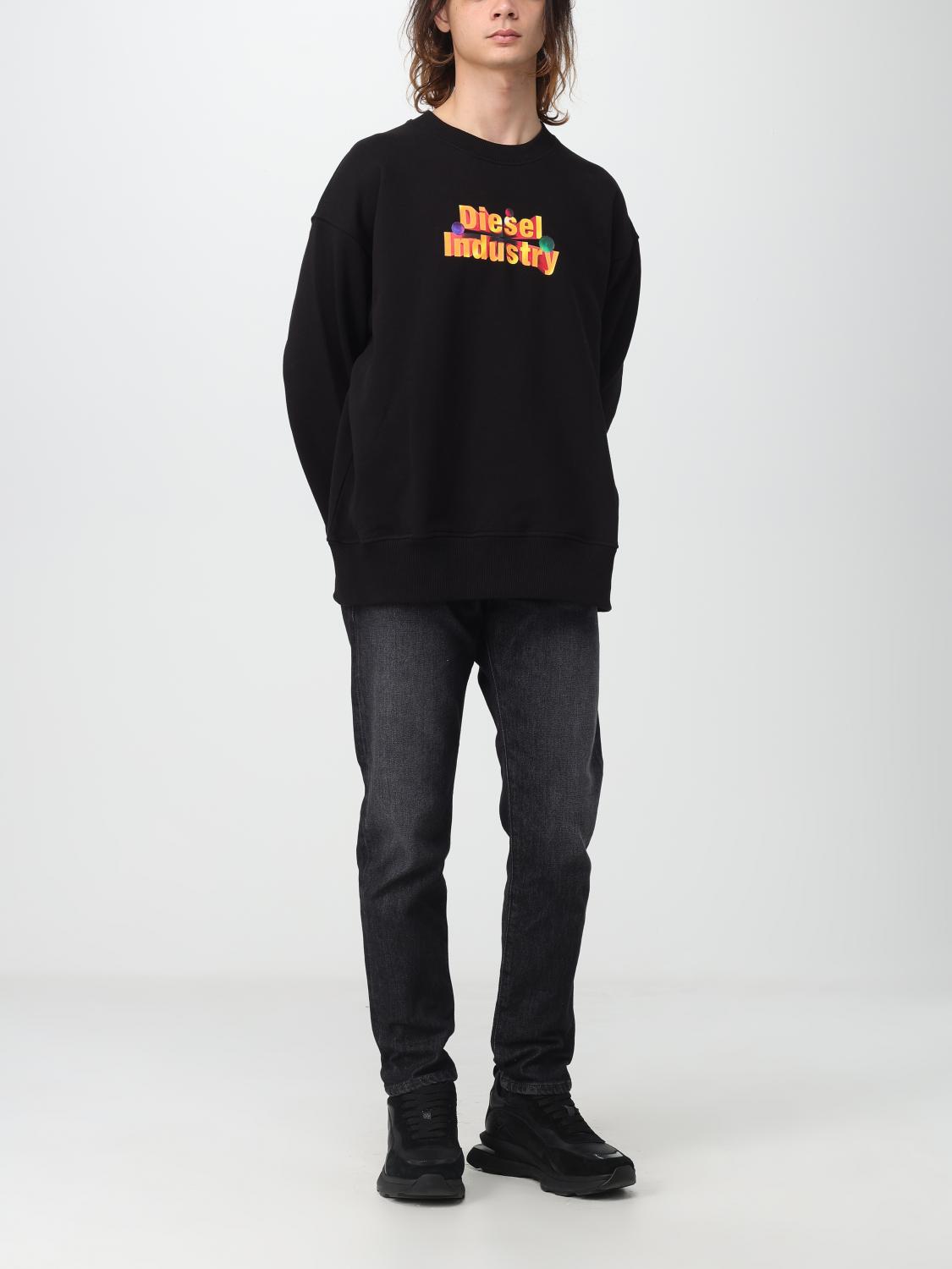 DIESEL: cotton sweatshirt with logo and print - Black