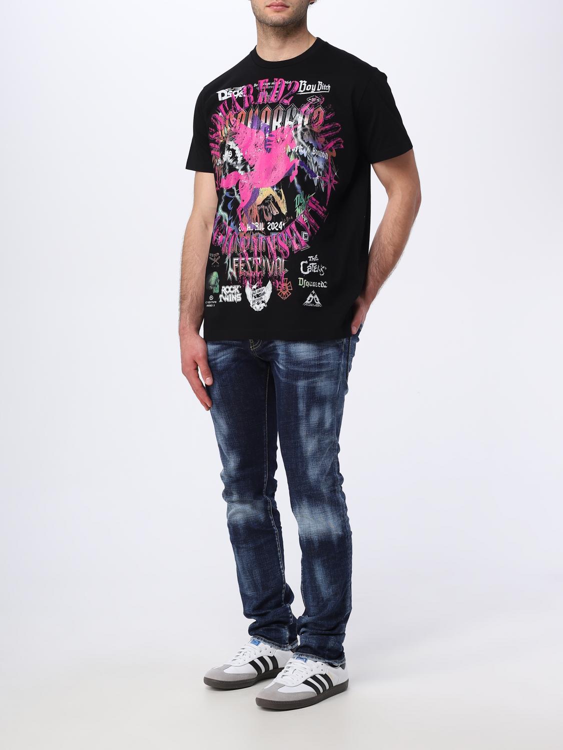DSQUARED2 T恤: T恤 男士 Dsquared2, 黑色 - Img 2
