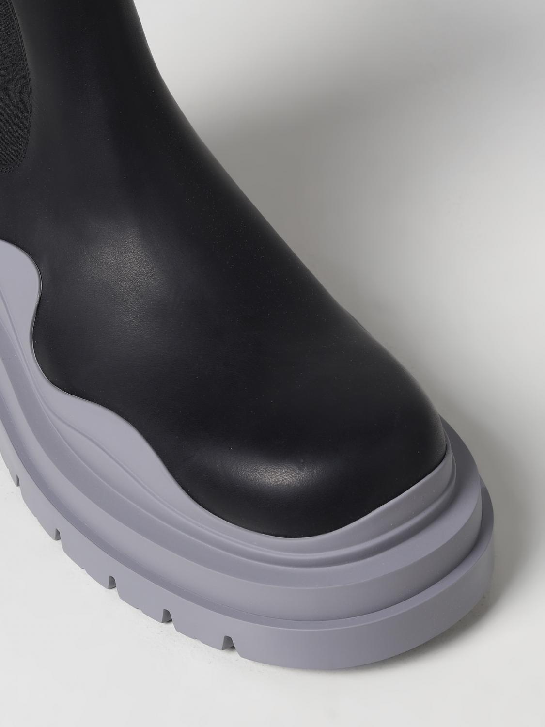 BOTTEGA VENETA BOOT: Bottega Veneta Tire leather and fabric ankle boots, Black - Img 4