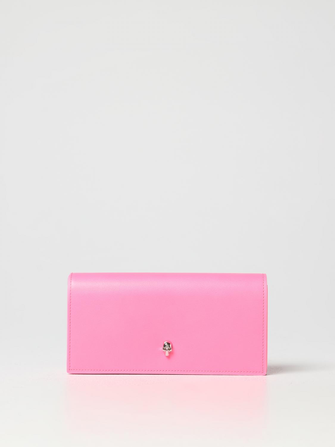 MCQUEEN MINI BAG: McQueen leather wallet bag, Pink - Img 1