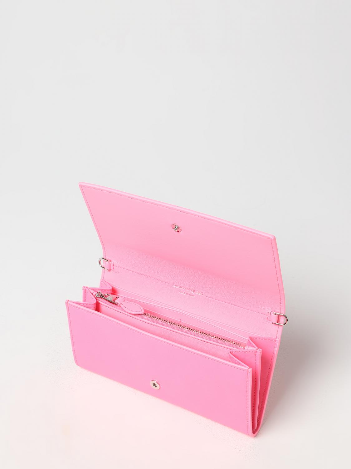 MCQUEEN MINI BAG: McQueen leather wallet bag, Pink - Img 2