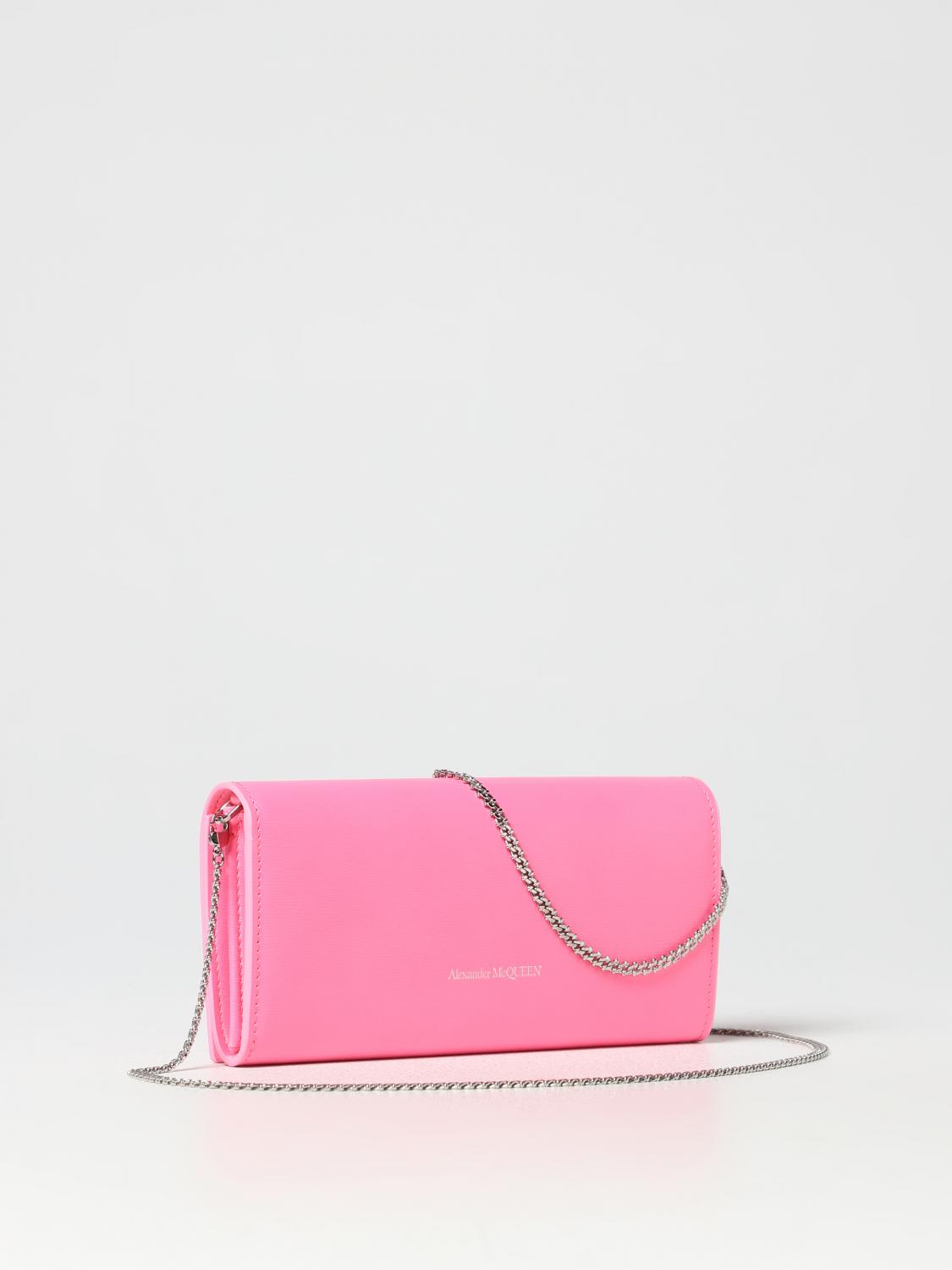 MCQUEEN MINI BAG: McQueen leather wallet bag, Pink - Img 3