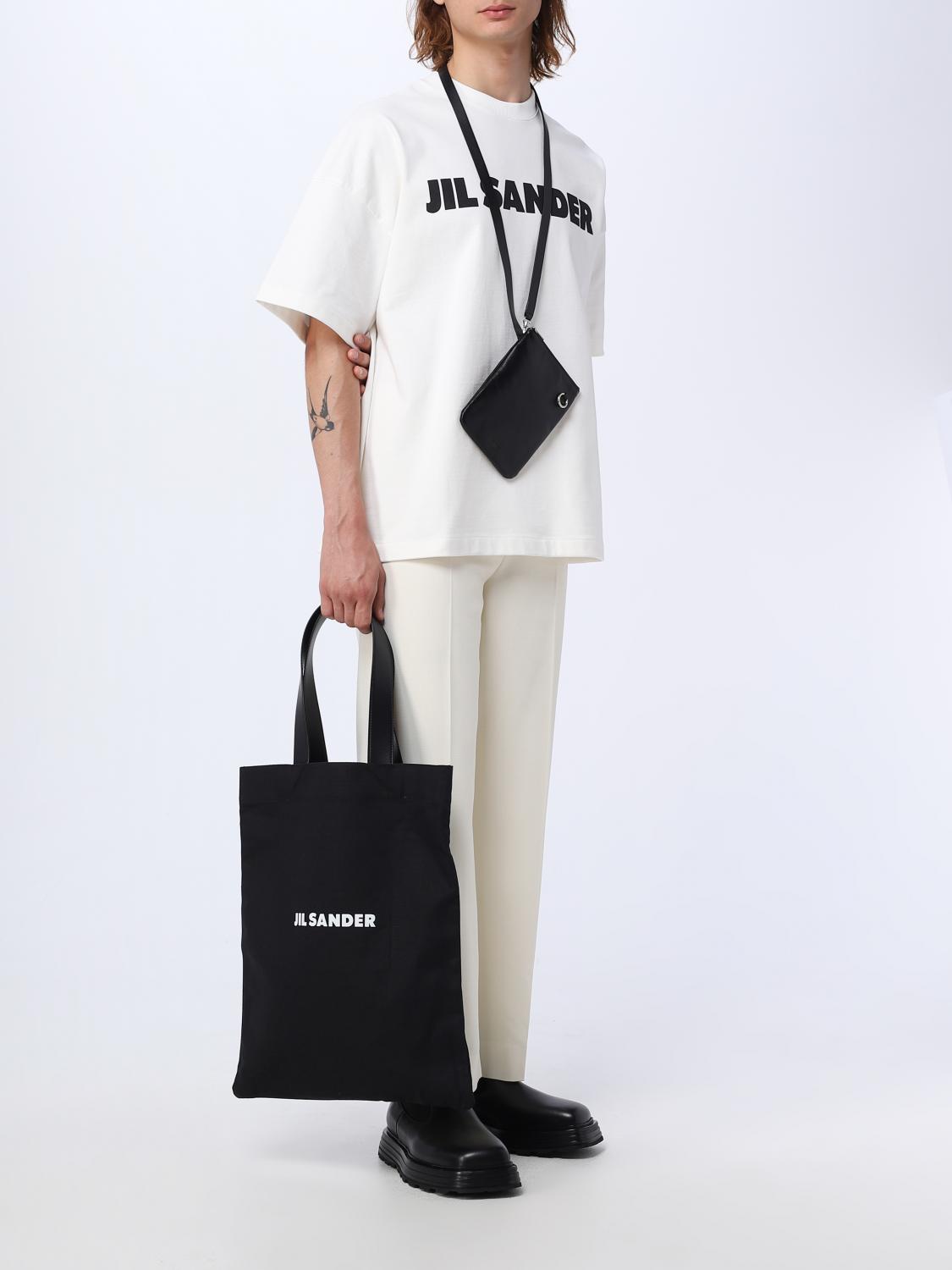 JIL SANDER BORSA A TRACOLLA: Borsa Jil Sander in canvas e pelle , Nero - Img 2