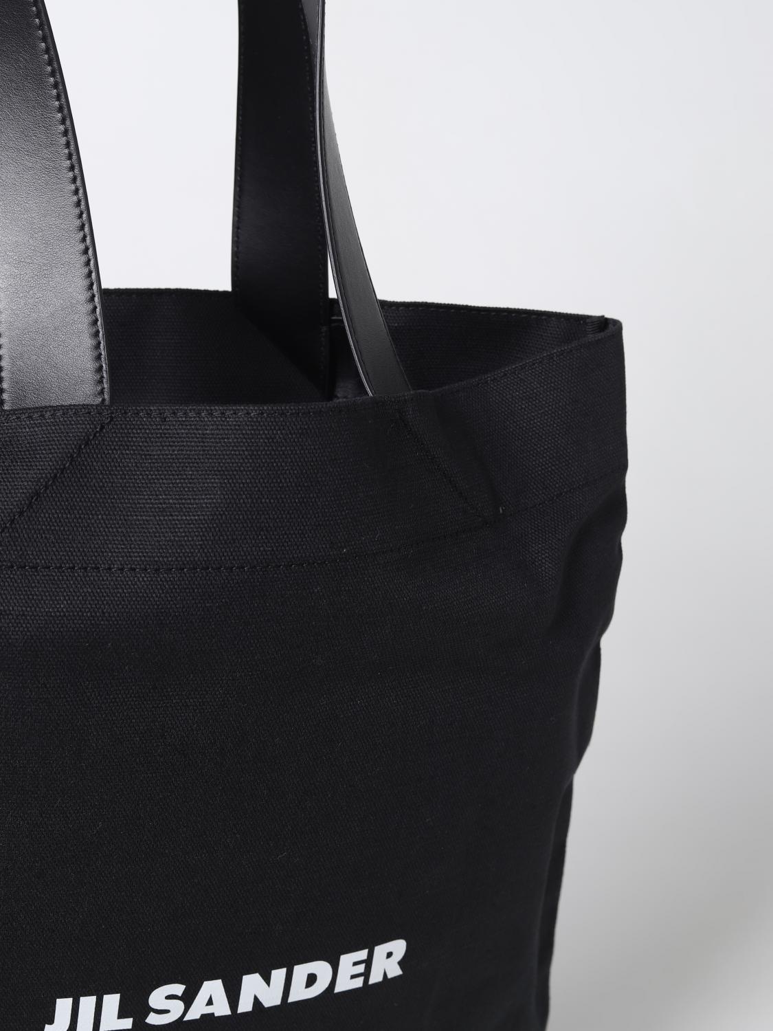 JIL SANDER BORSA A TRACOLLA: Borsa Jil Sander in canvas e pelle , Nero - Img 4