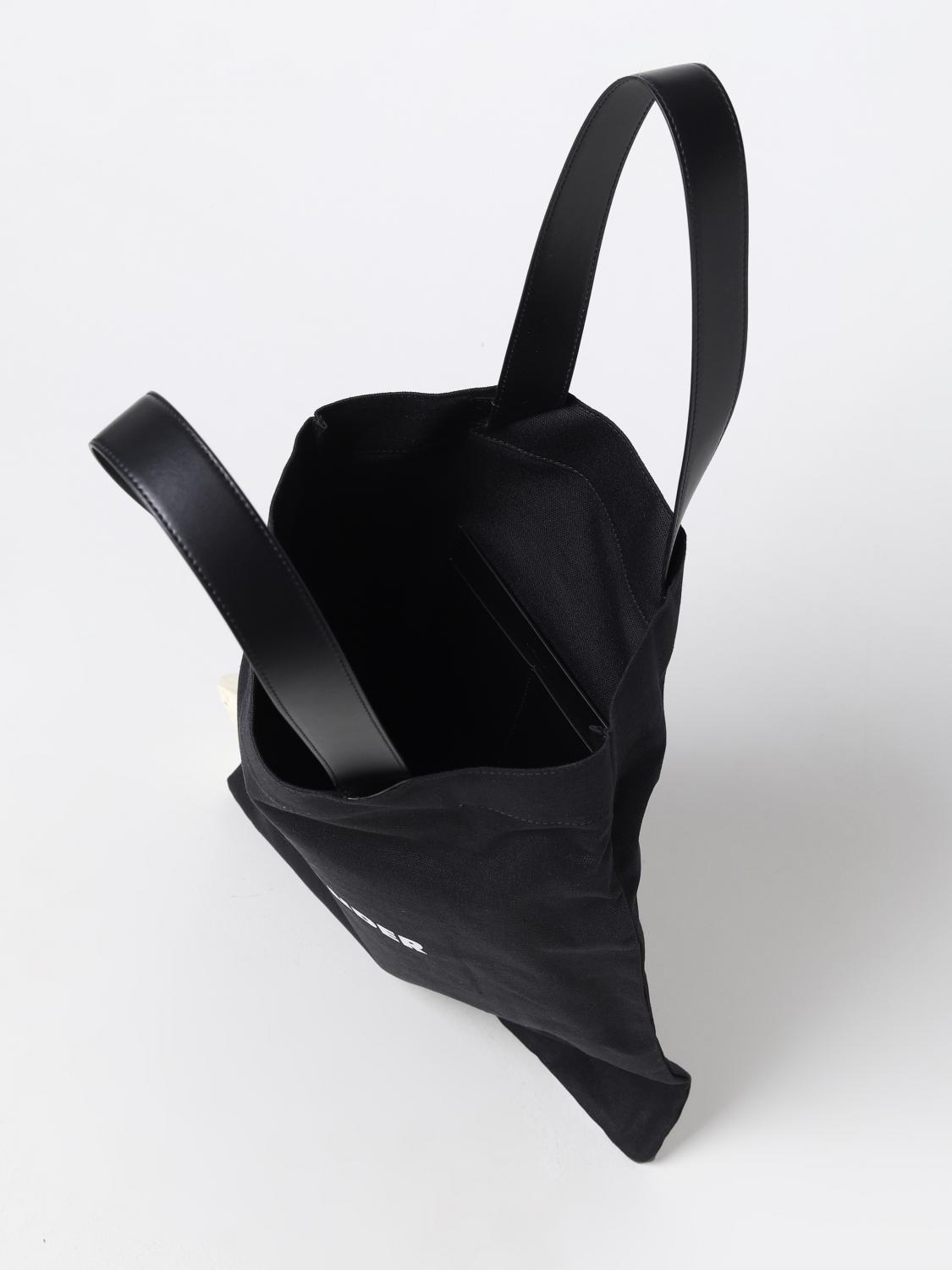JIL SANDER BORSA A TRACOLLA: Borsa Jil Sander in canvas e pelle , Nero - Img 5