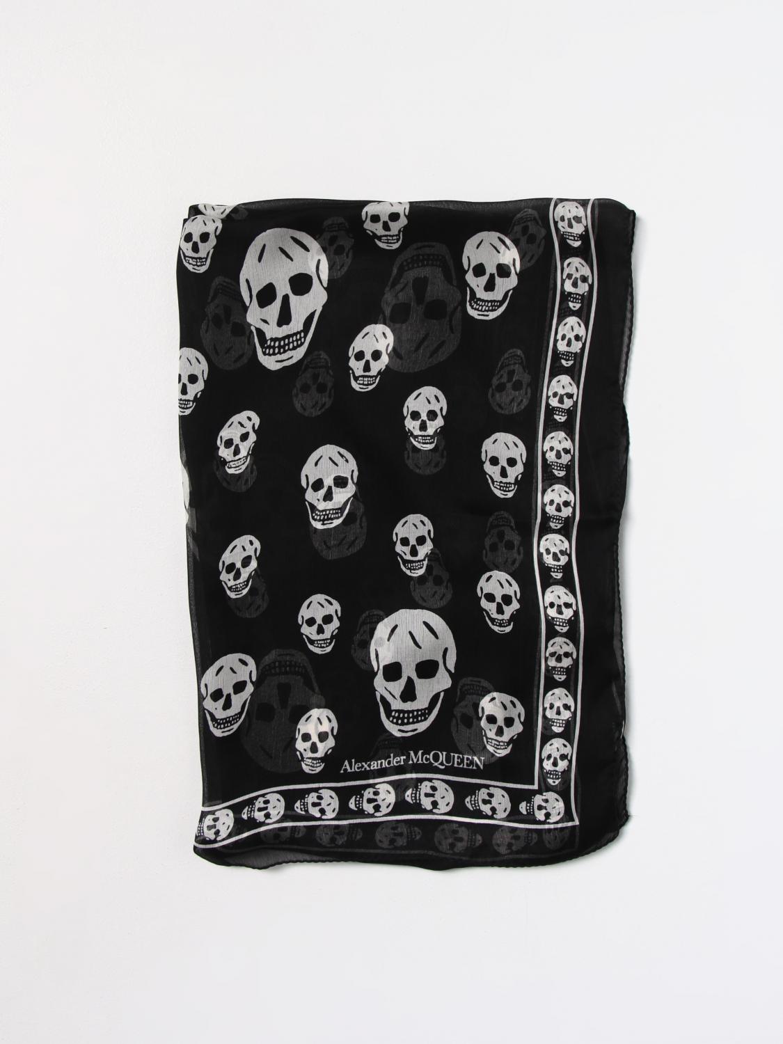 MCQUEEN SCIARPA: Sciarpa Skull McQueen in seta , Nero - Img 1