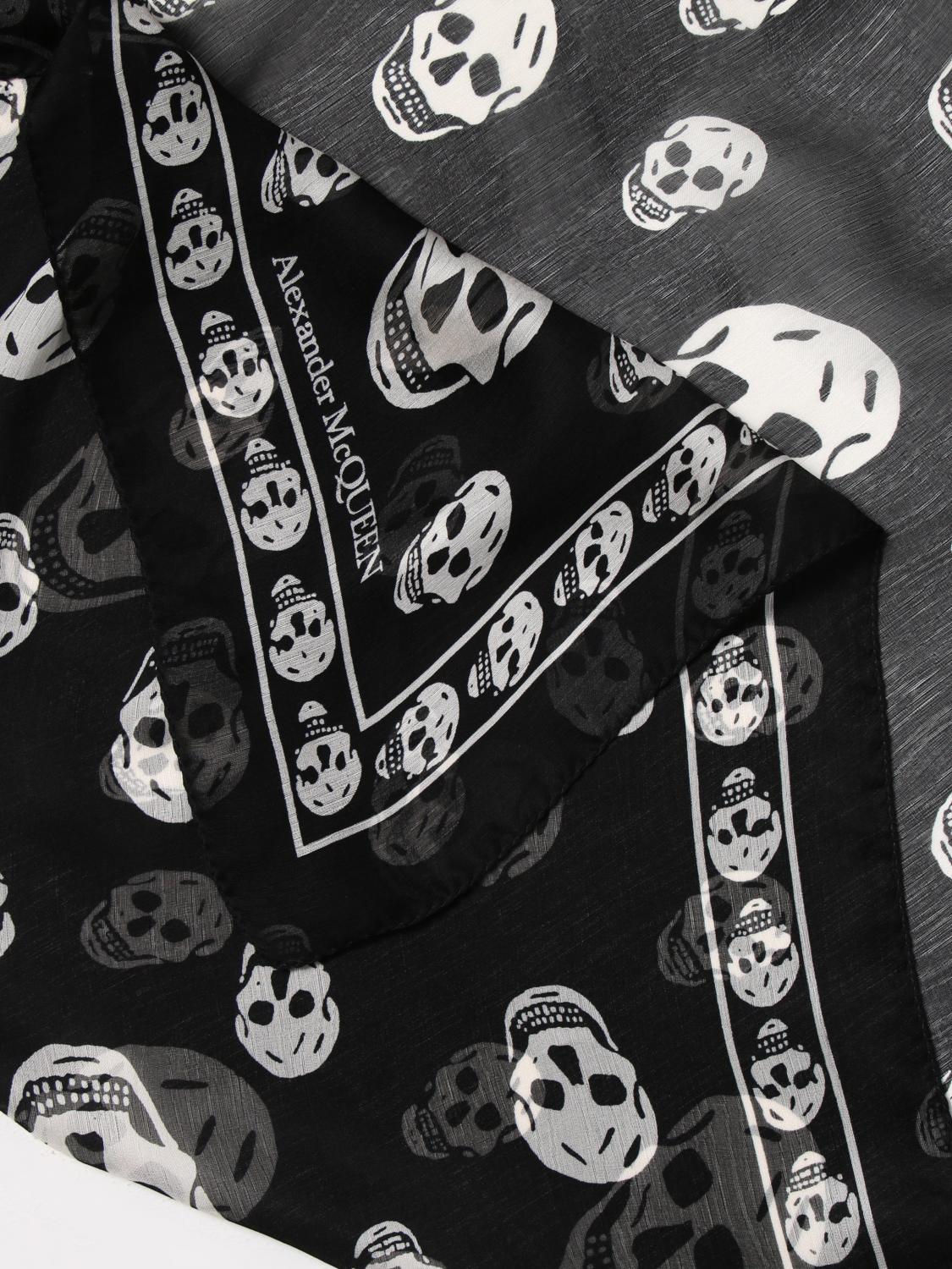 MCQUEEN SCIARPA: Sciarpa Skull McQueen in seta , Nero - Img 3