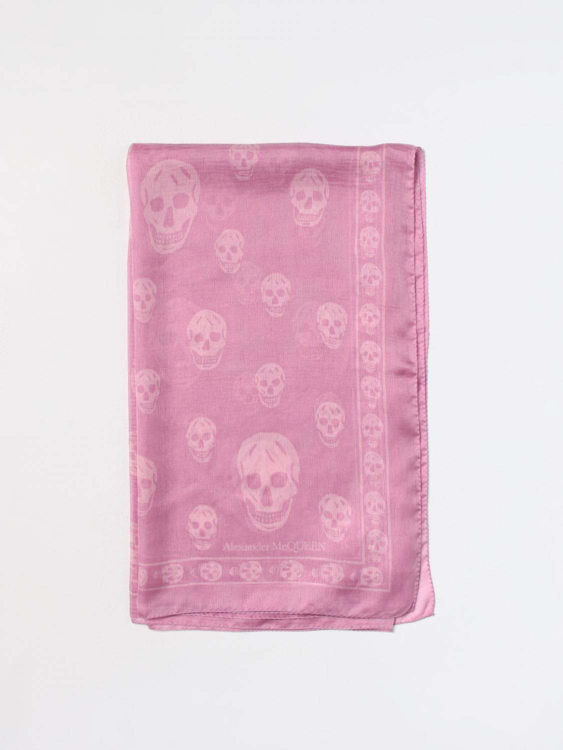 MCQUEEN SCIARPA: Sciarpa Skull McQueen in seta , Rosa - Img 1
