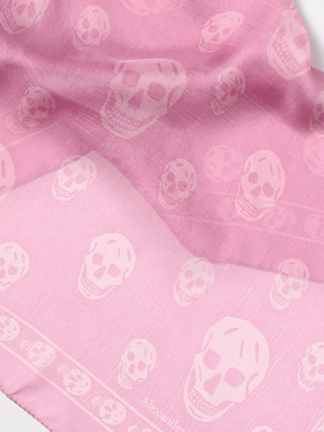 MCQUEEN SCIARPA: Sciarpa Skull McQueen in seta , Rosa - Img 3