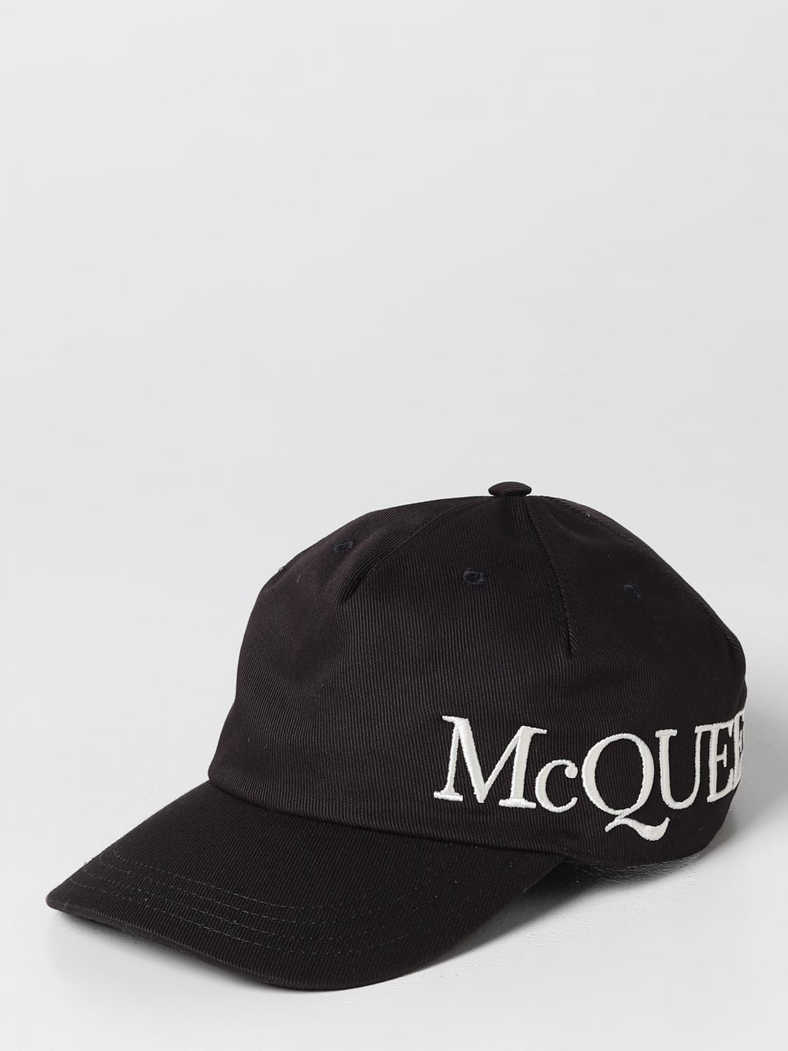 MCQUEEN HAT: McQueen hat in cotton with embroidered logo, Black - Img 1
