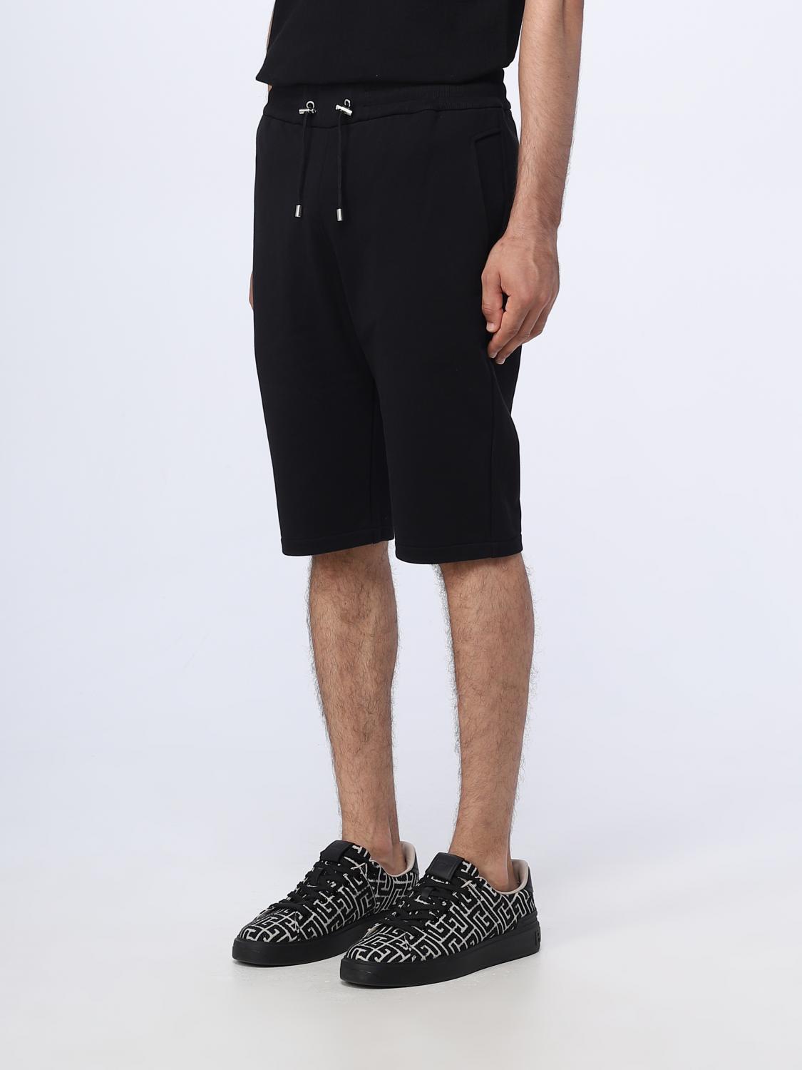 BALMAIN SHORTS: Balmain shorts in organic cotton with logo, Black - Img 4