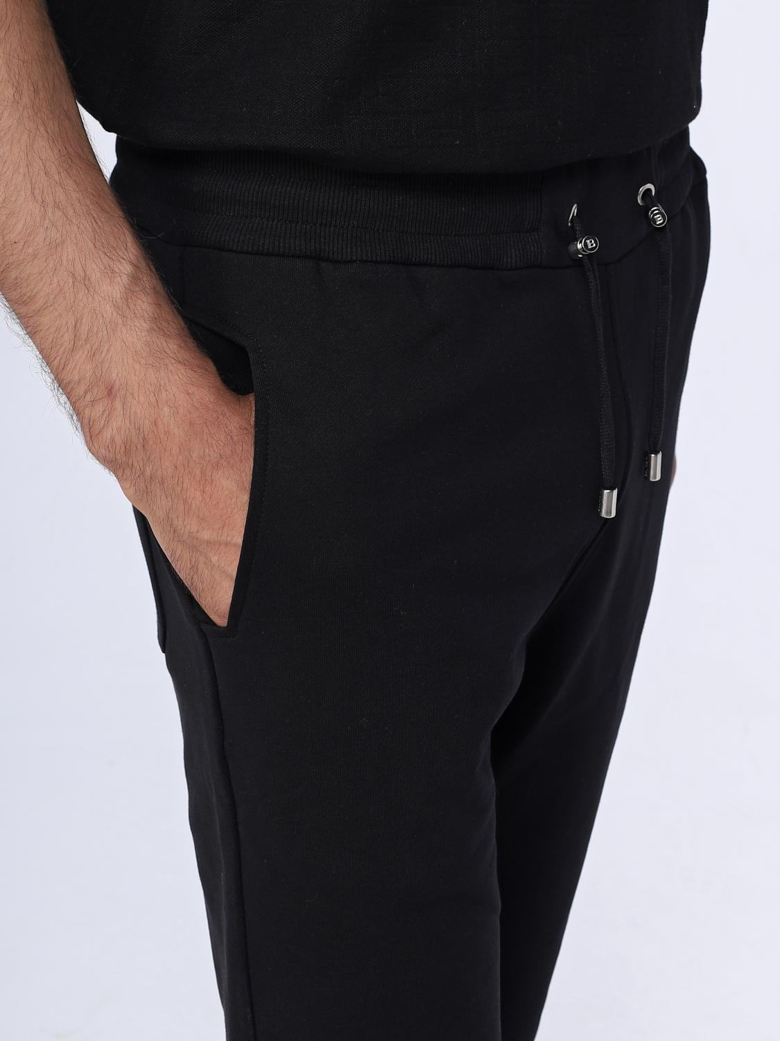 BALMAIN SHORTS: Balmain shorts in organic cotton with logo, Black - Img 5