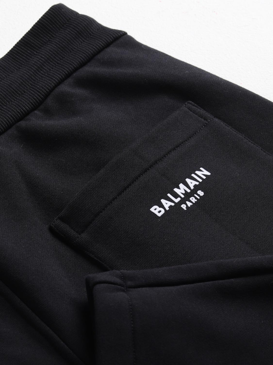 BALMAIN SHORTS: Balmain shorts in organic cotton with logo, Black - Img 6