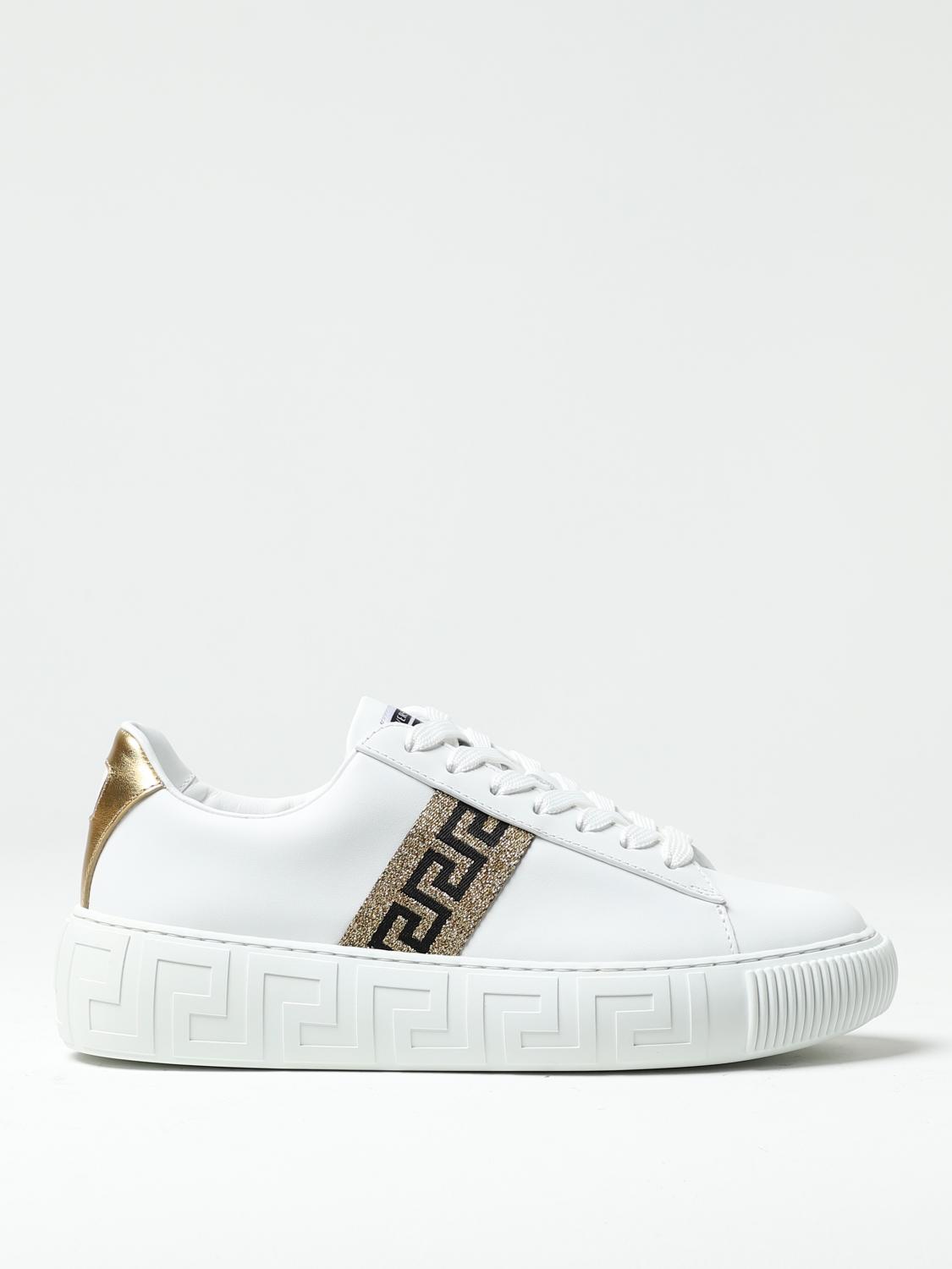 VERSACE SNEAKERS: Sneakers Greca Versace in pelle, Bianco - Img 1